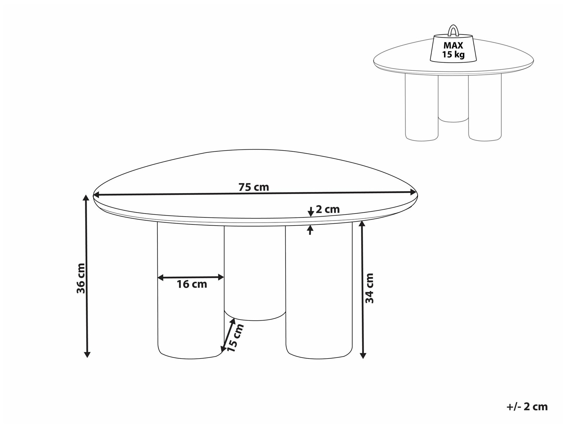 Klubska mizica Berwyn 2310 (Črna)
