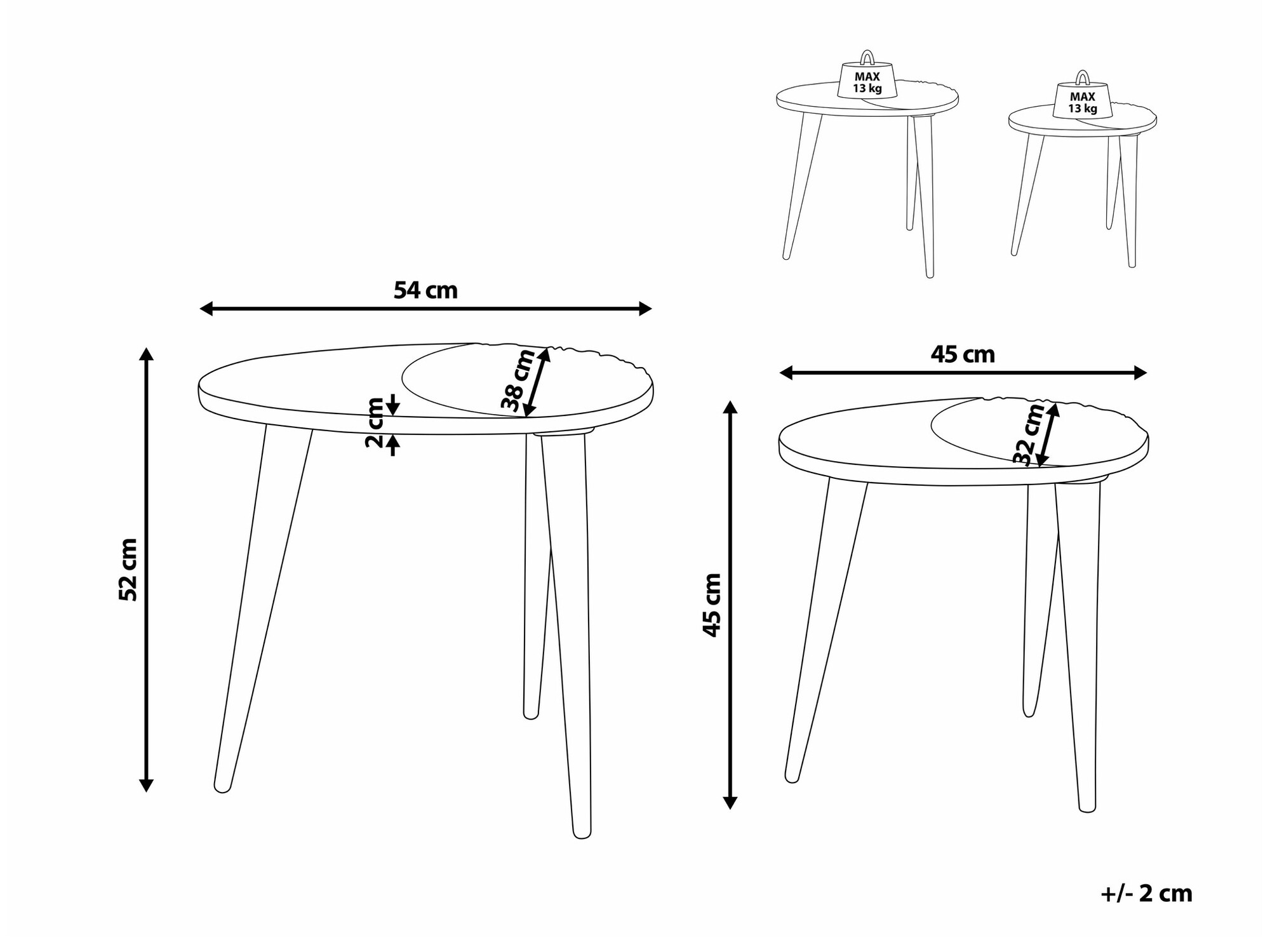 Komplet stranskih mizic Berwyn 2312