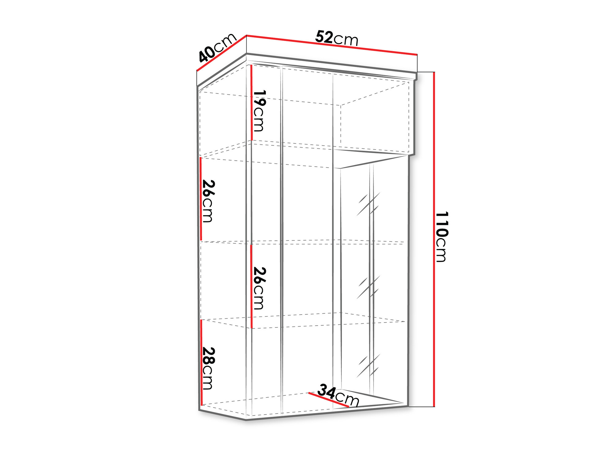 Stenska omarica Livseri 105 (Bela + Sijaj bela + Svetel les)