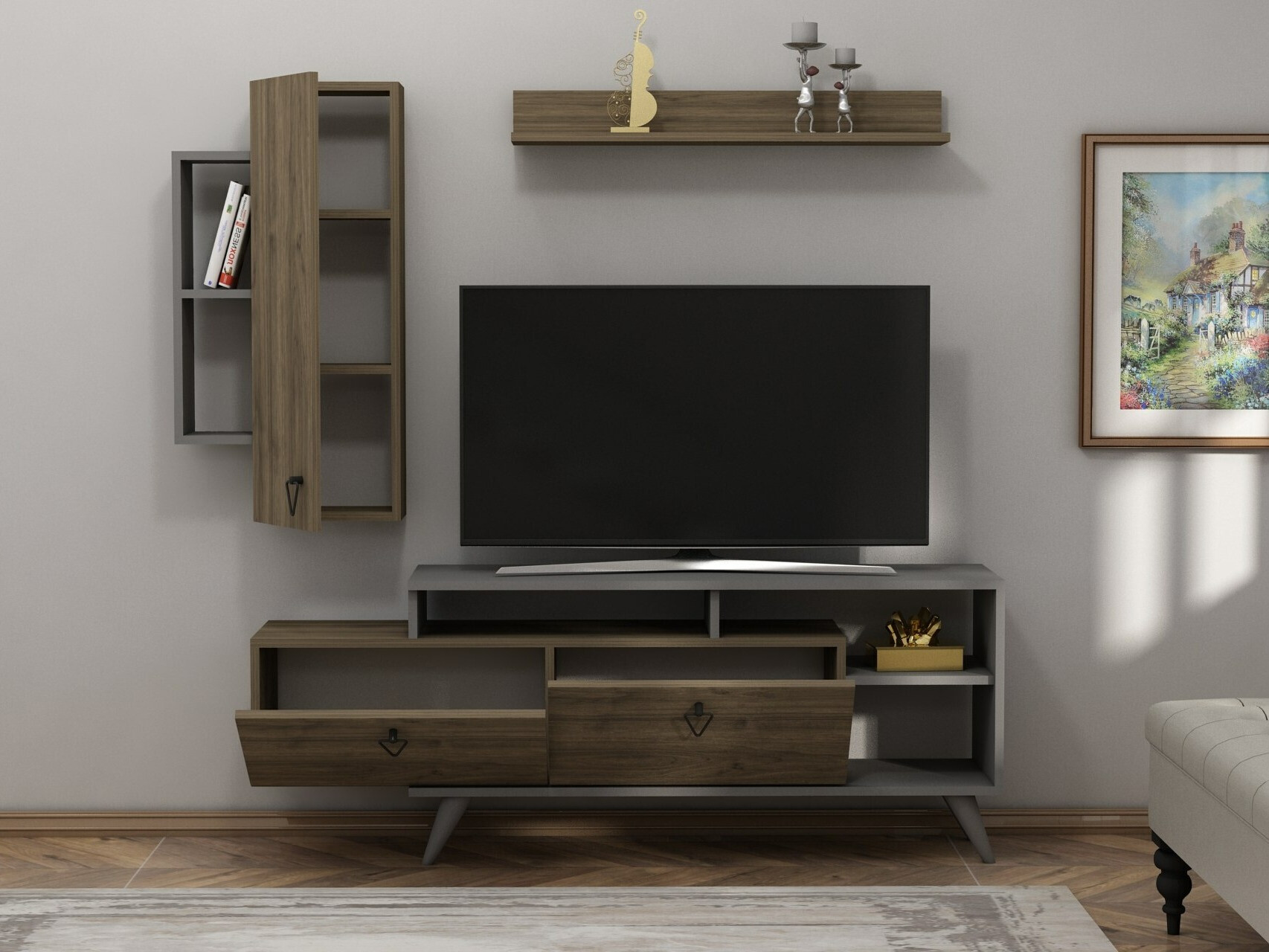 Dnevni prostor Kailua 2294 (Antracit + Oreh)