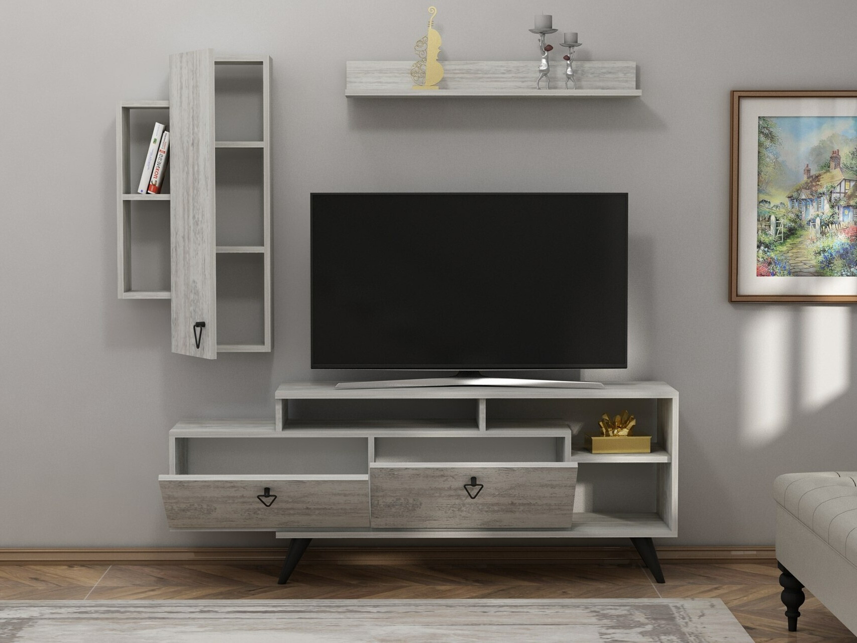 Komplet za dnevno sobo Kailua 2294 (Siva)