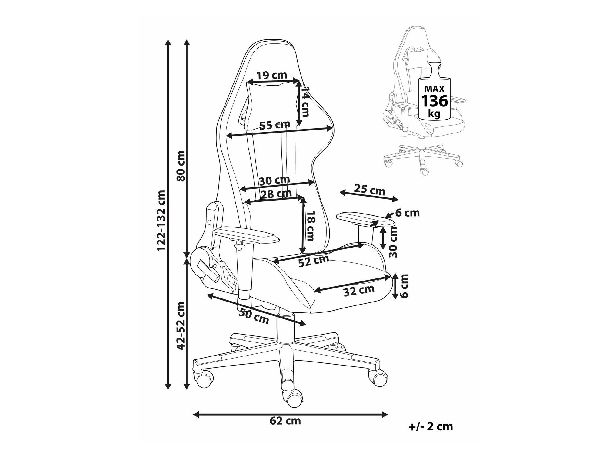 Gaming stol Berwyn 936 (Črna)