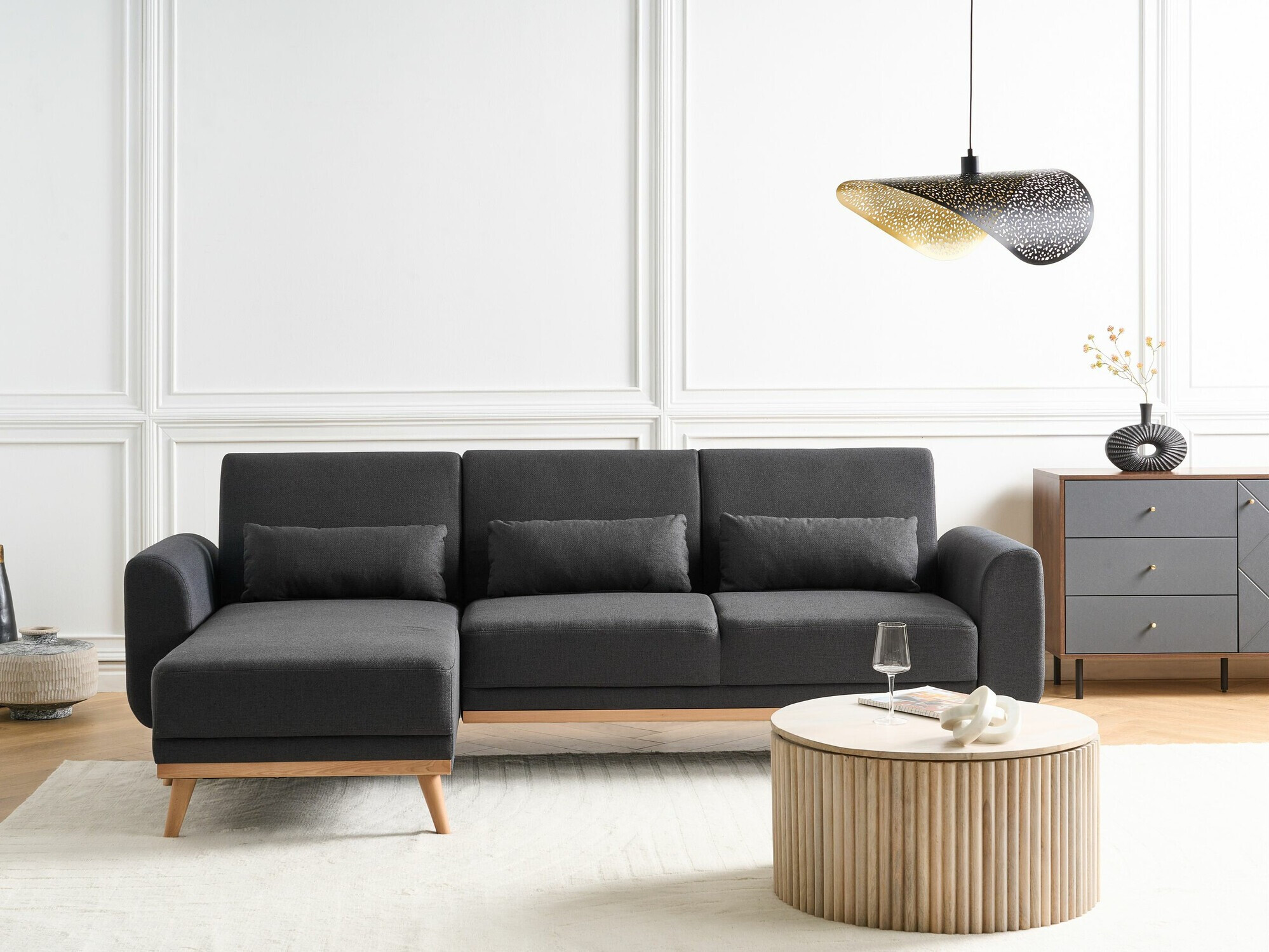 Kotna garnitura Berwyn 2323 (Črna)