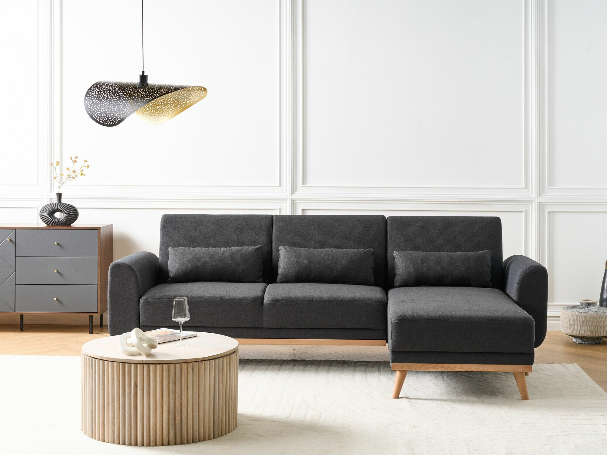 Kotna garnitura Berwyn 2323 (Črna)