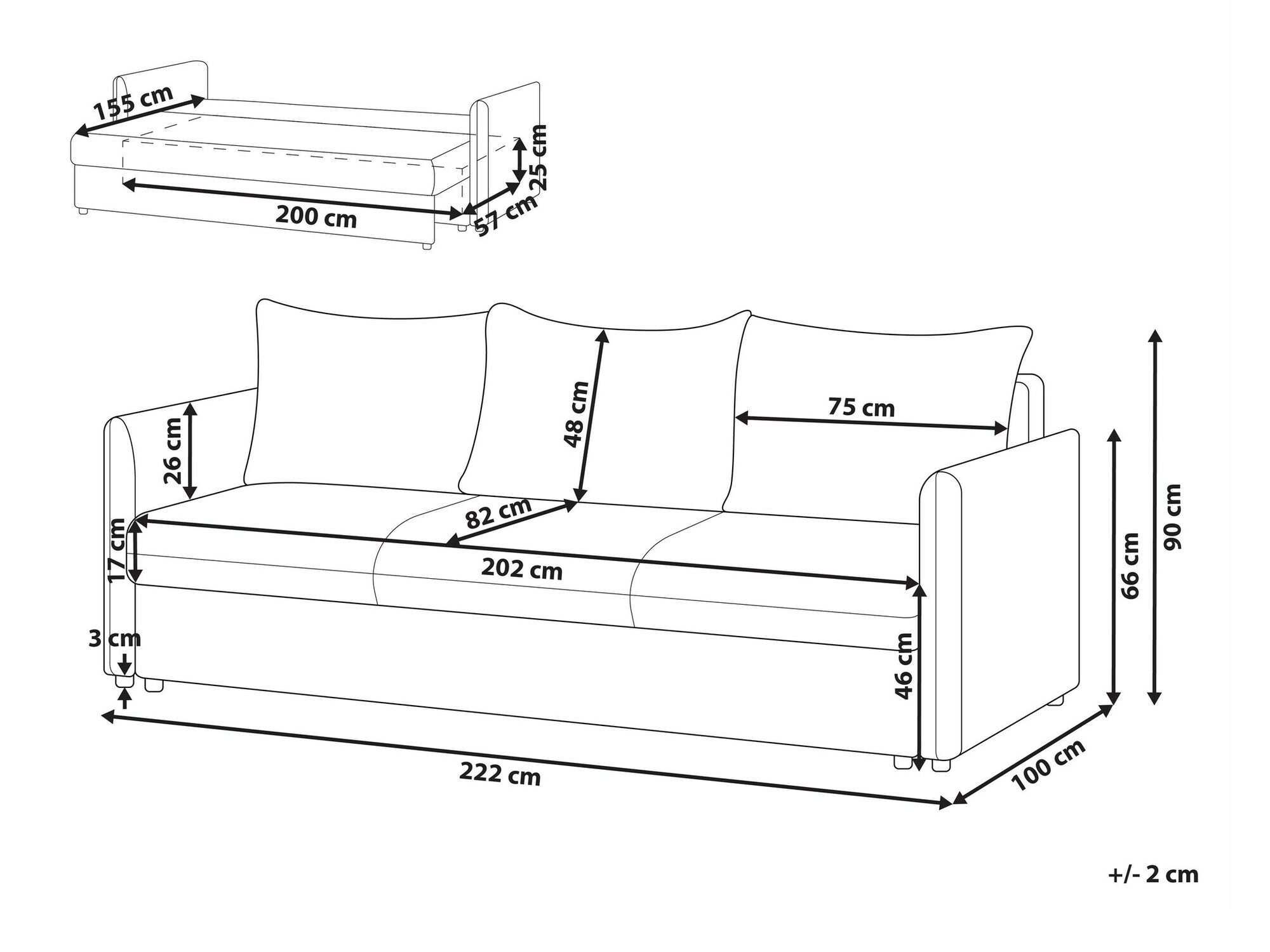 Raztegljiv kavč Berwyn 2328 (Taupe)