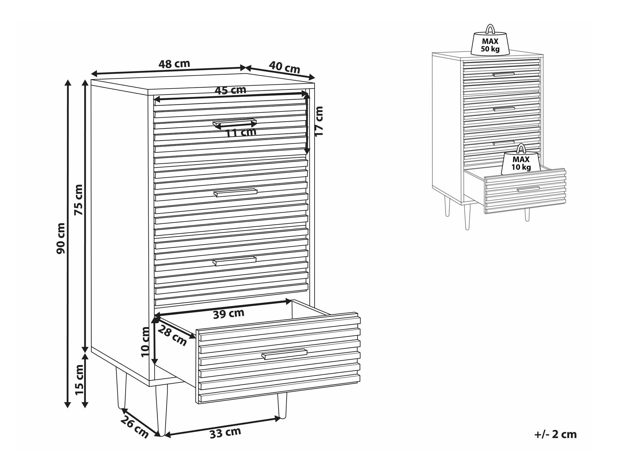 Komoda Berwyn 2912 (Temno rjava)