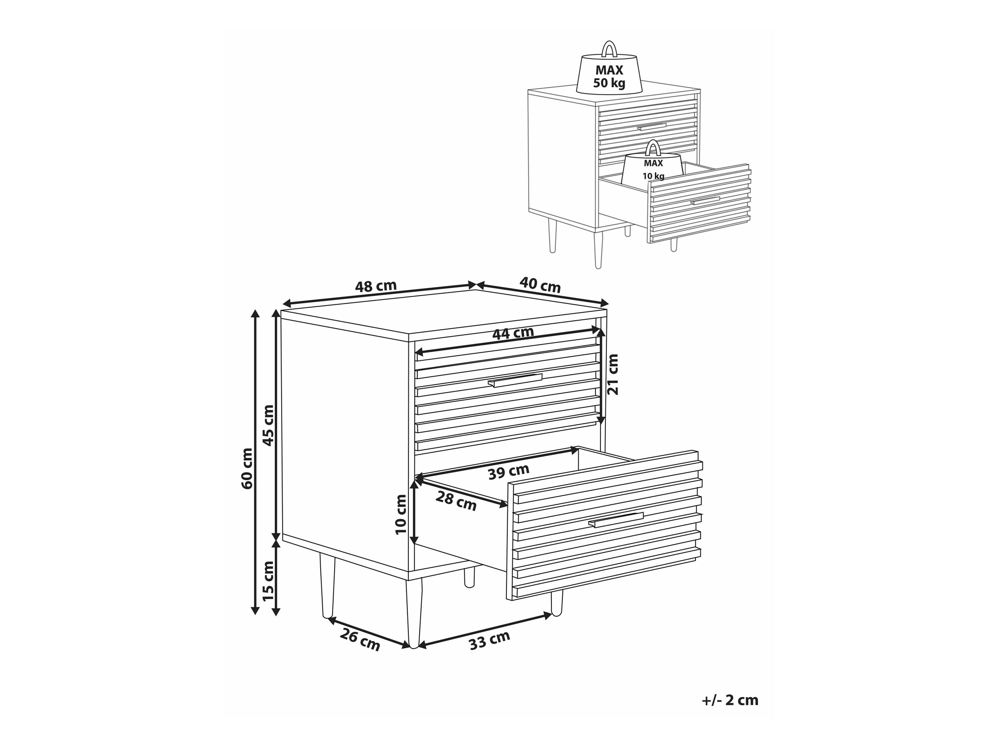 Nočna omarica Berwyn 2913 (Temno rjava)