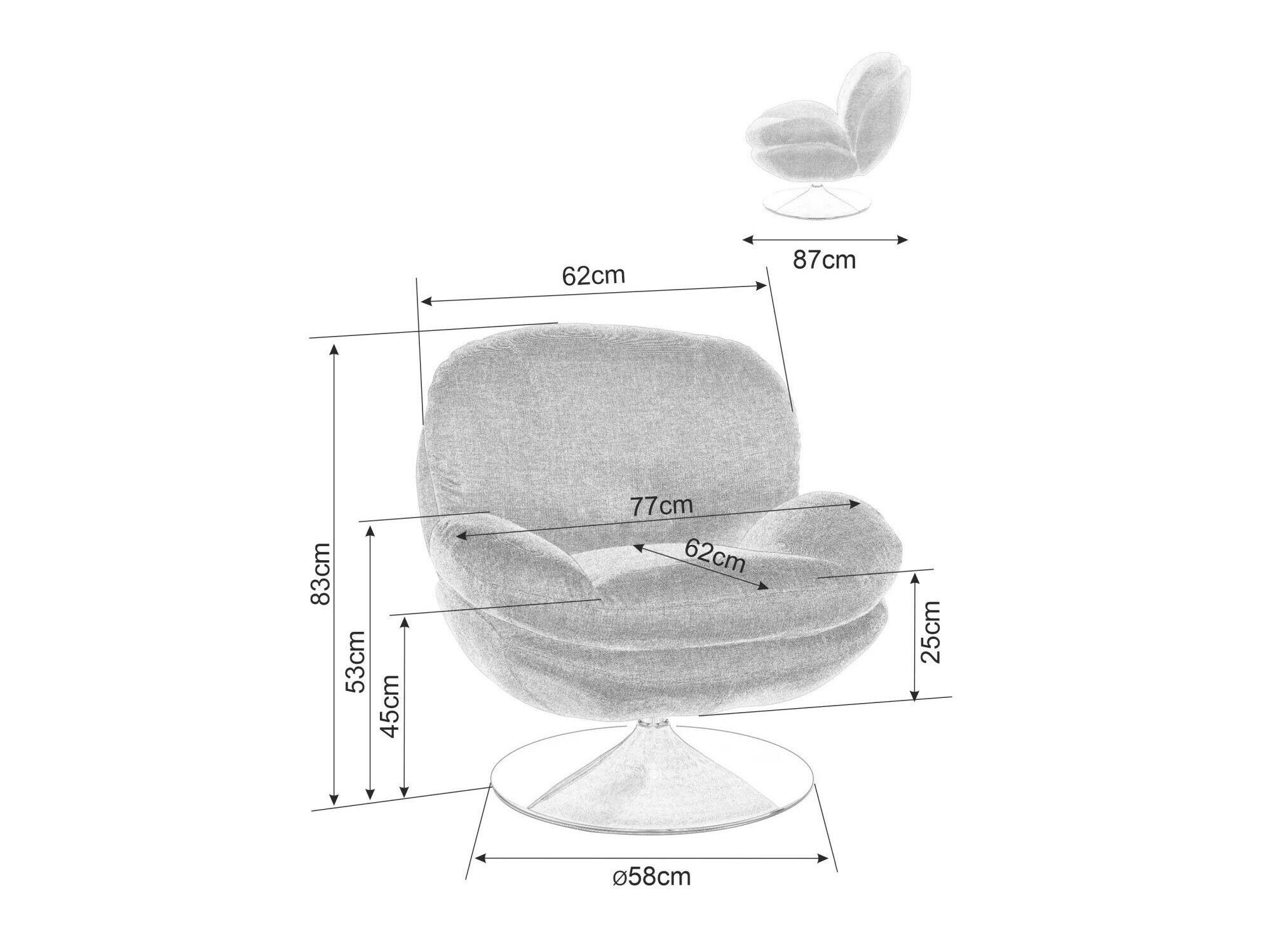 Fotelj Detroit 700 (Temno rumena)