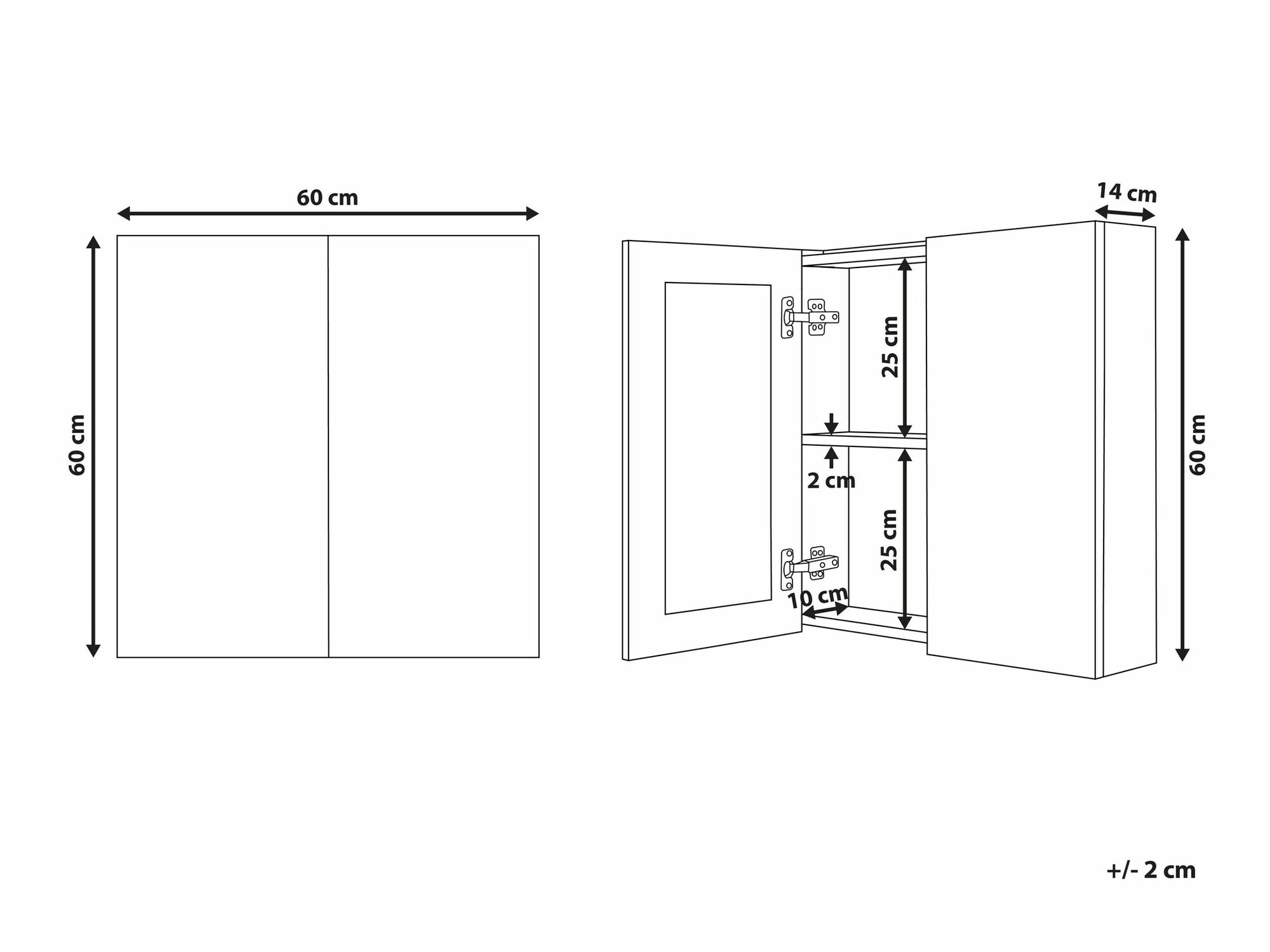 Kopalniška omarica z ogledalom Berwyn 2349 (Črna)