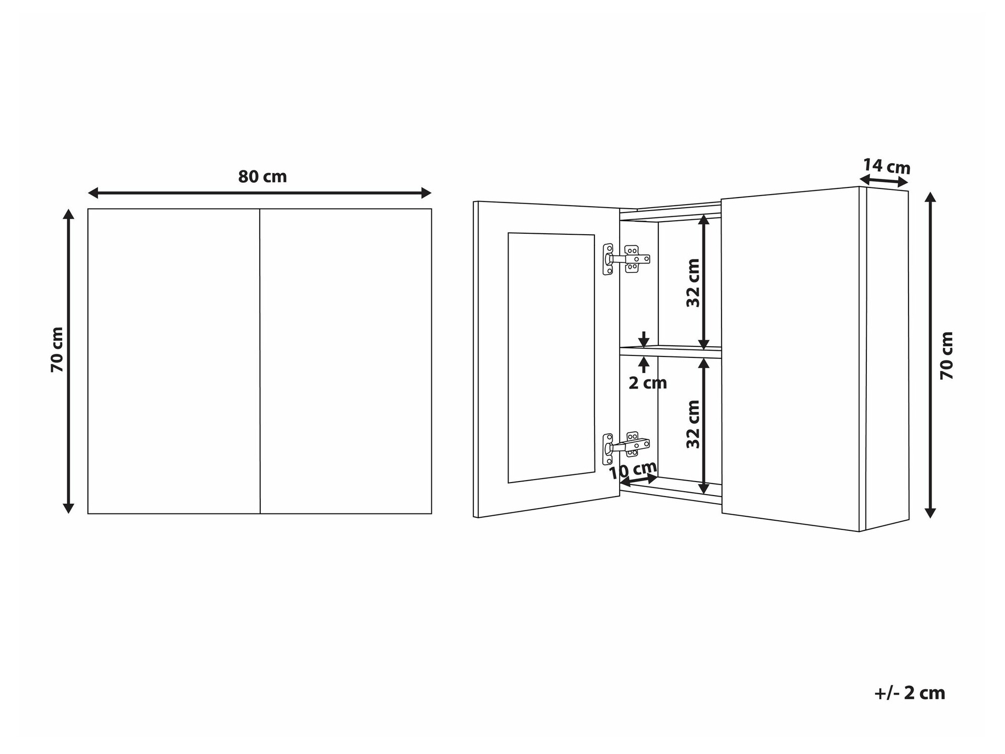 Kopalniška omarica z ogledalom Berwyn 2350 (Bela)