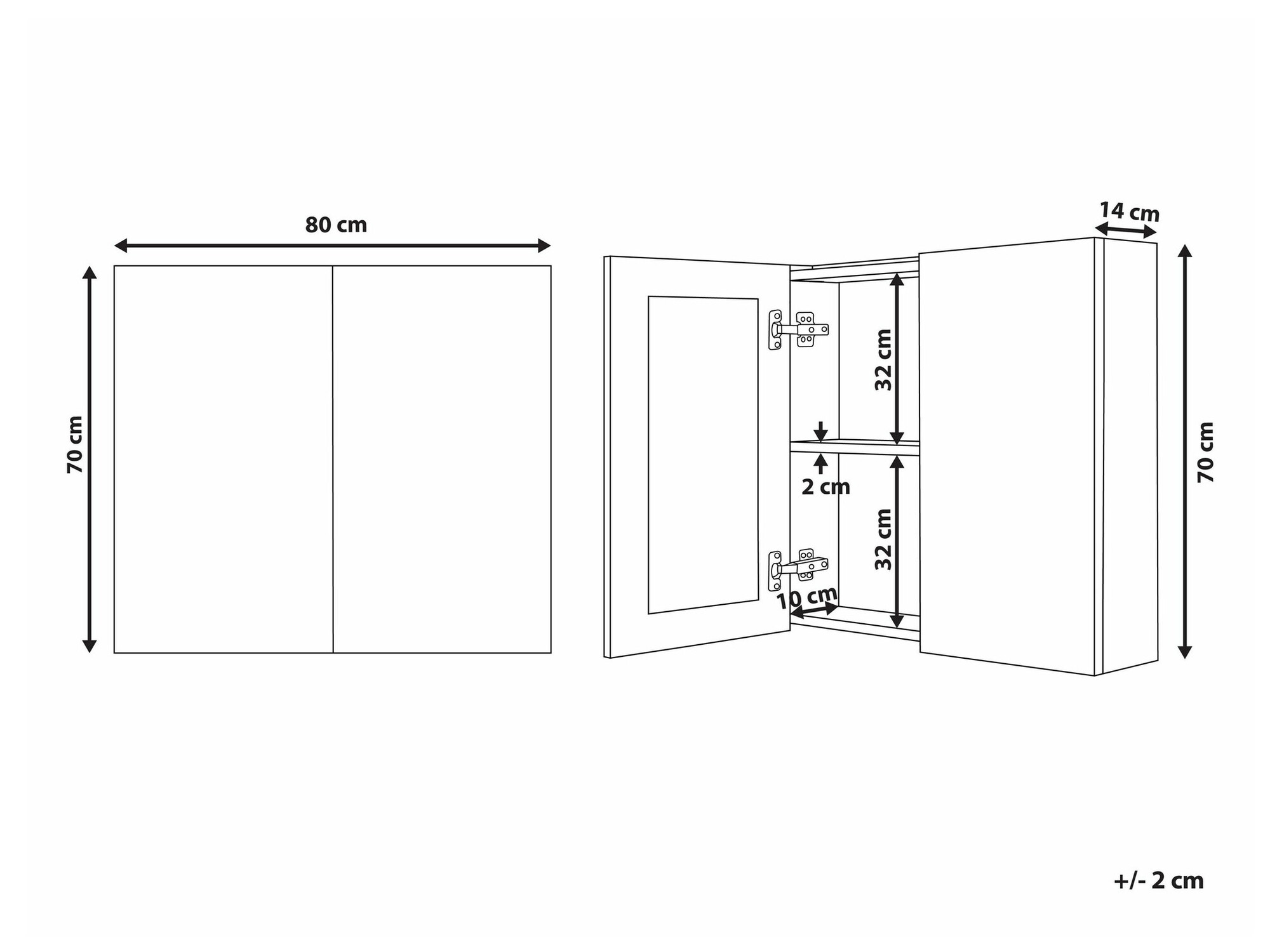 Kopalniška omarica z ogledalom Berwyn 2350 (Črna)