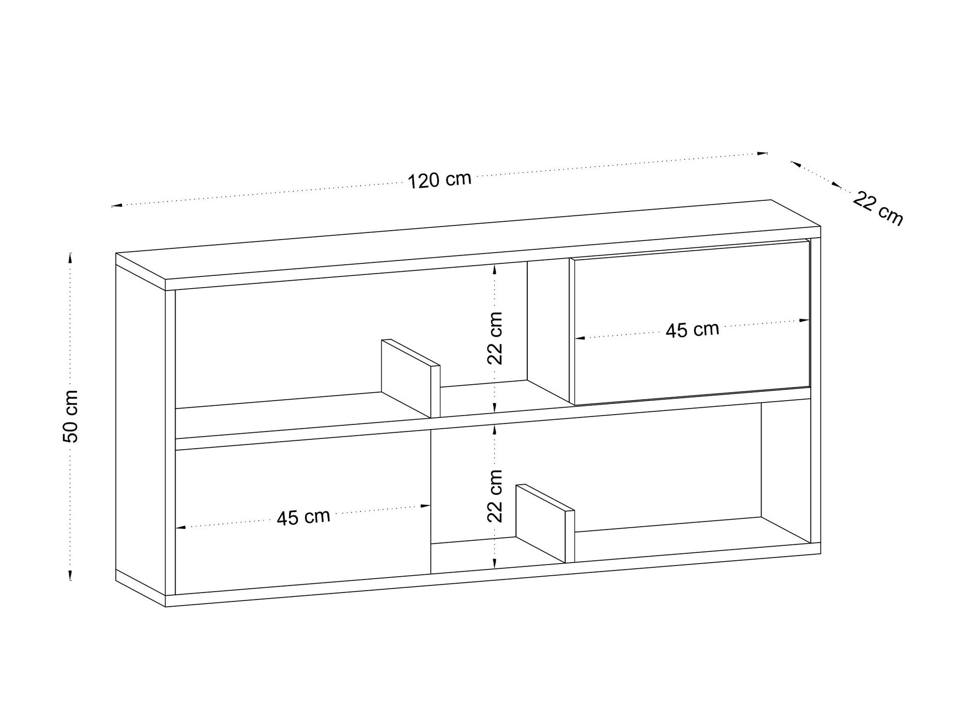 Stenska polica Sonliro 147 (Hrast)