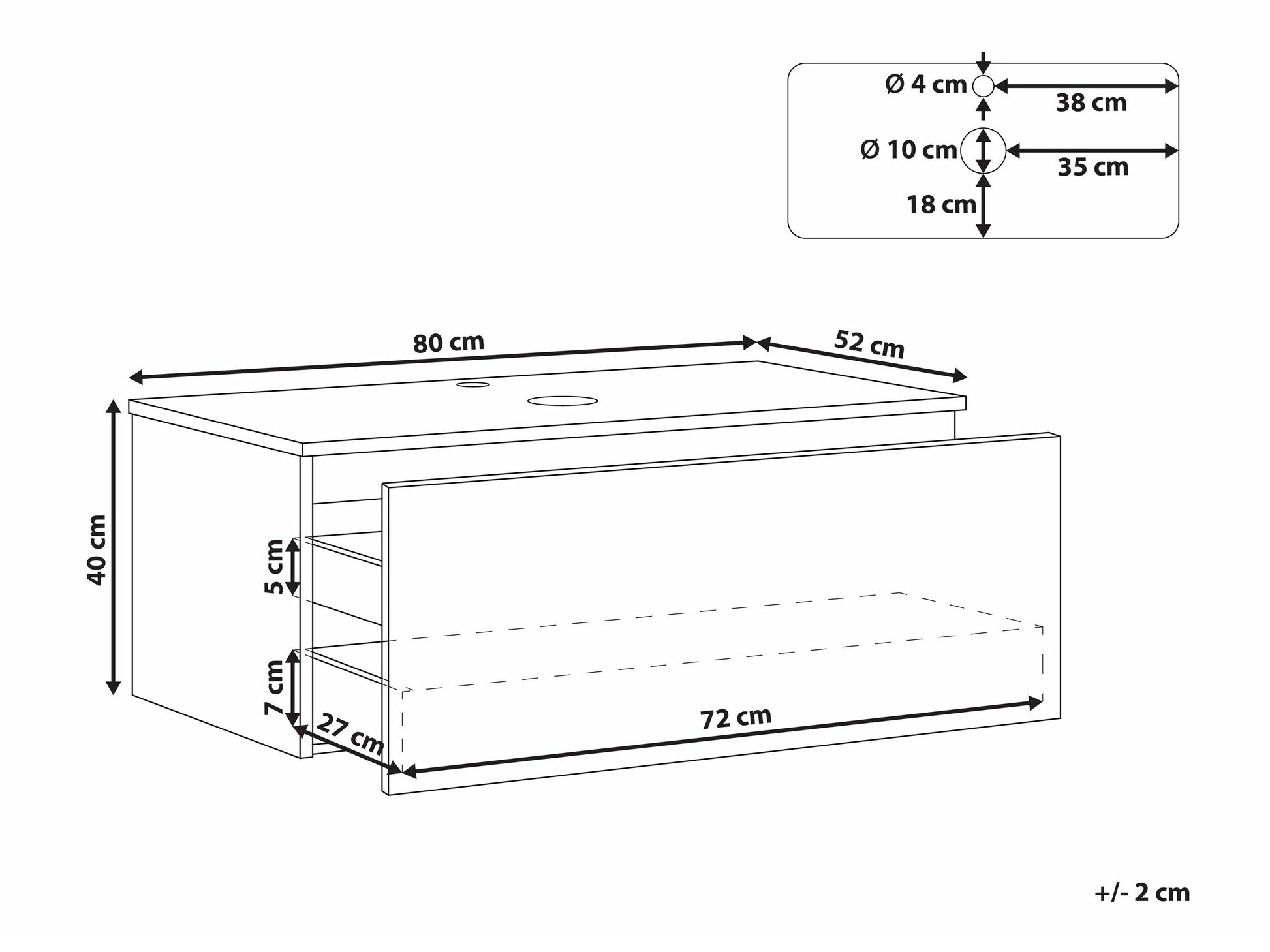 Viseča kopalniška omarica za umivalnik Berwyn 2346
