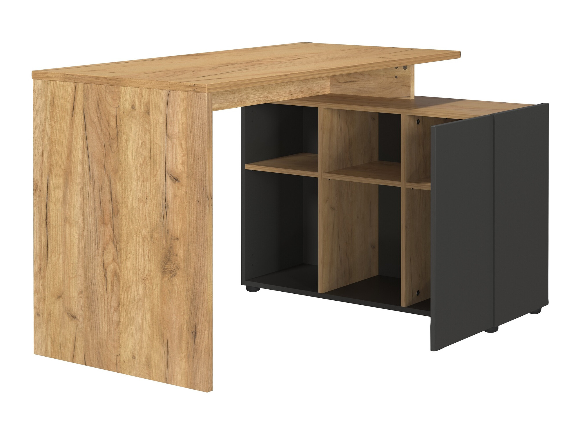 Kotna pisalna miza Evarsoa 101 (Grafit + Navarra hrast)