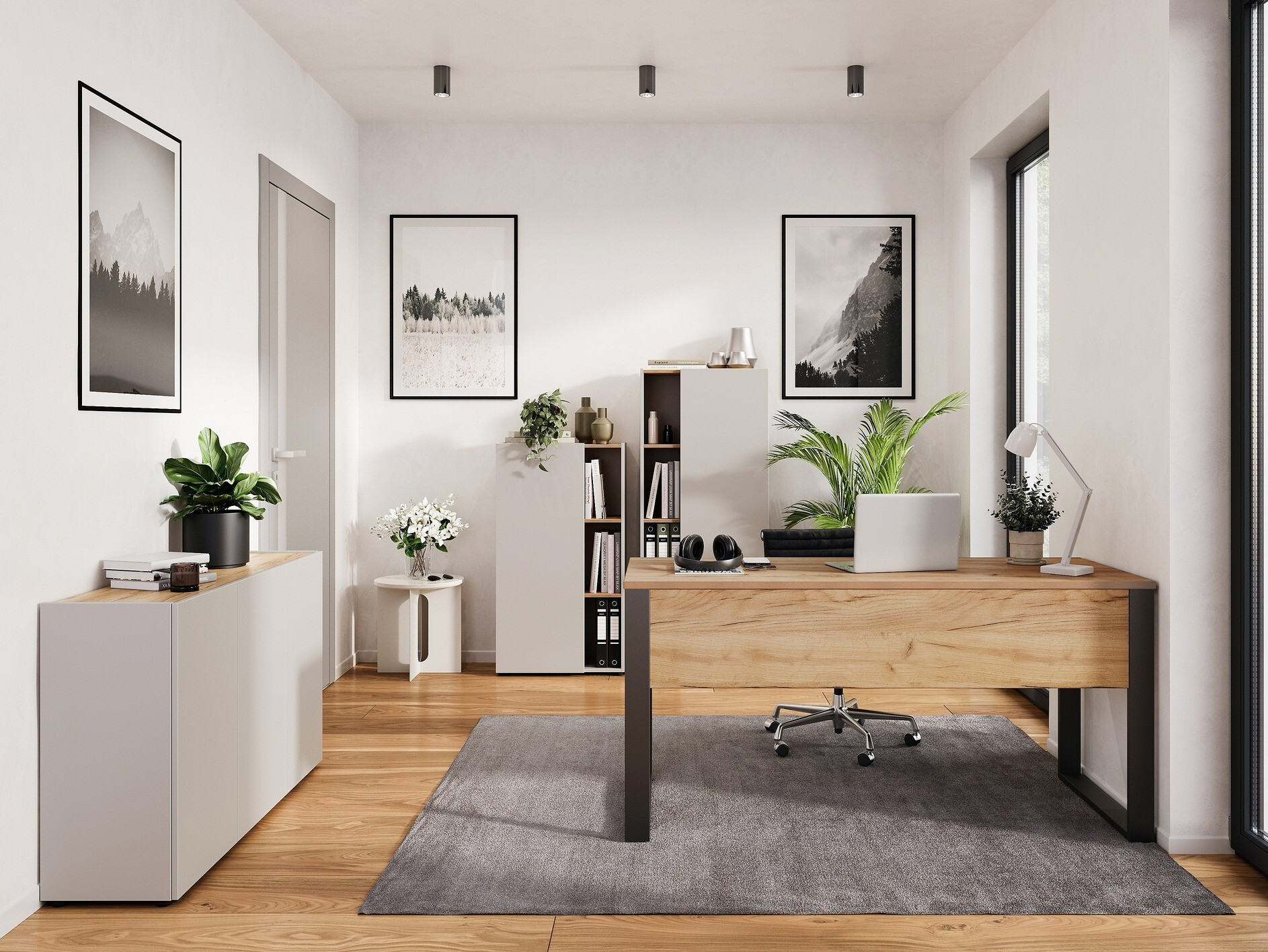 Pisalna miza Evarsoa 100 (Navarra hrast + Črna)