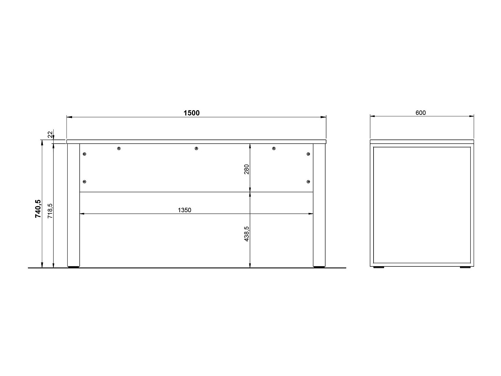 Pisalna miza Evarsoa 100 (Navarra hrast + Črna)