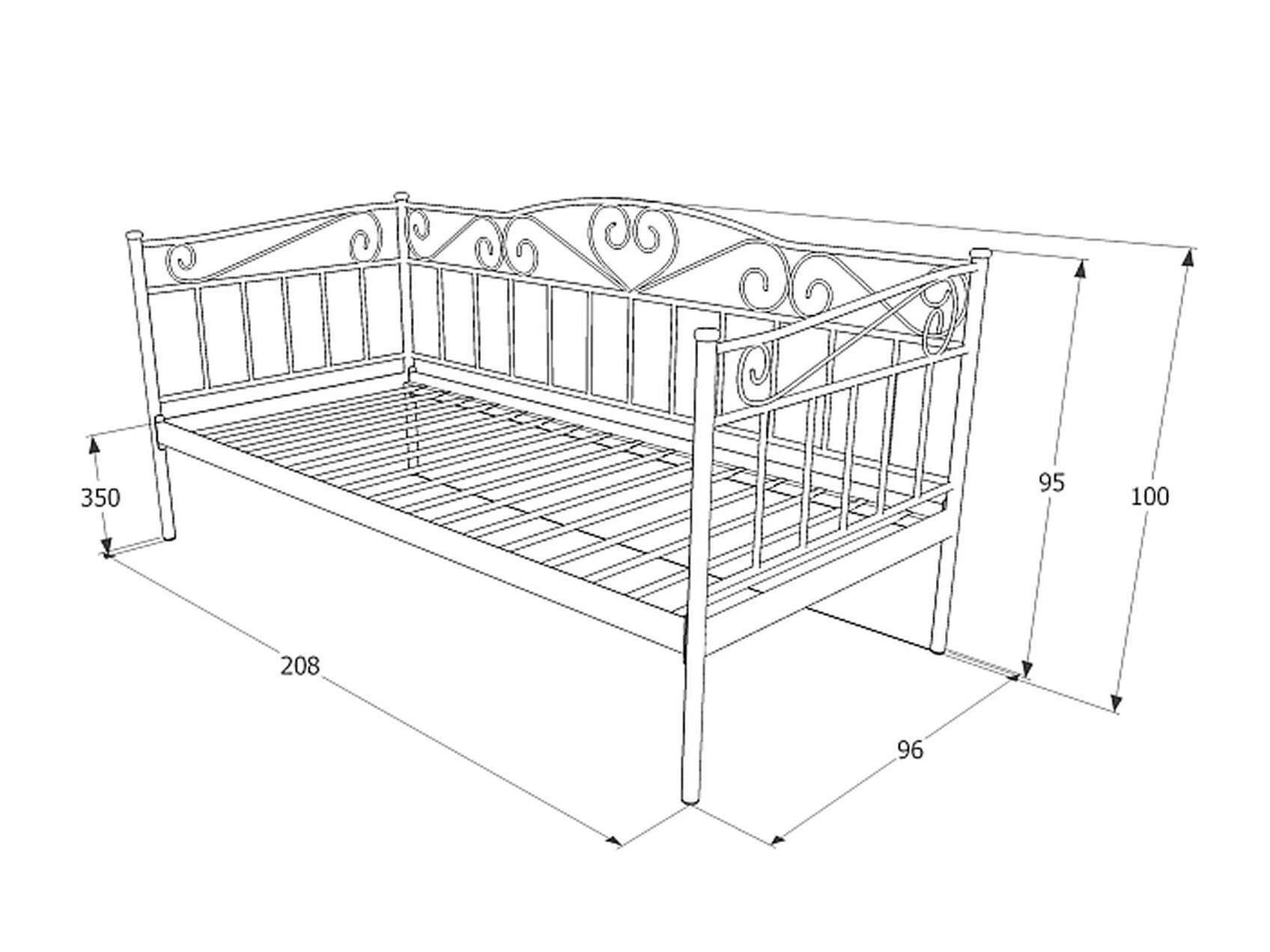 Postelja Detroit 655 (Črna)