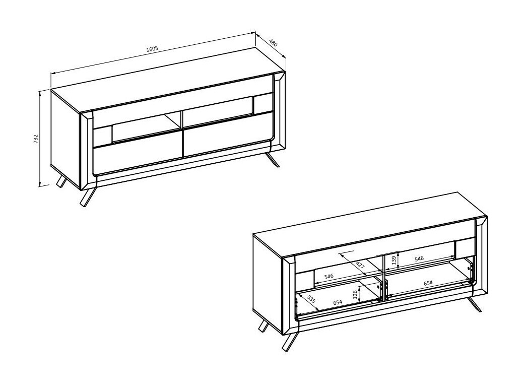 TV-omarica Sovera 105 (Zlati hrast + Kašmir)