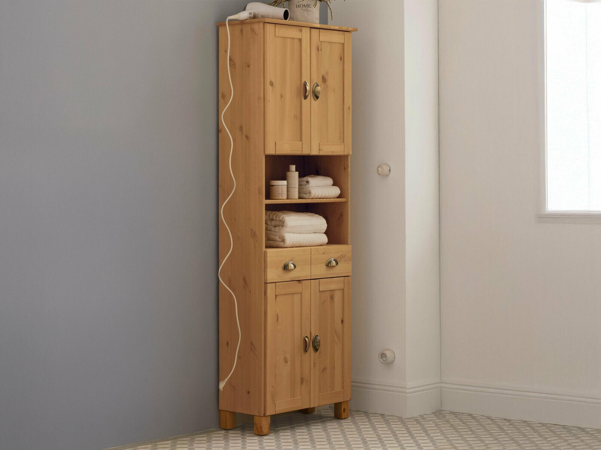 Prostostoječa Kopalniška omarica Serelbu 106 (Svetlo rjava)