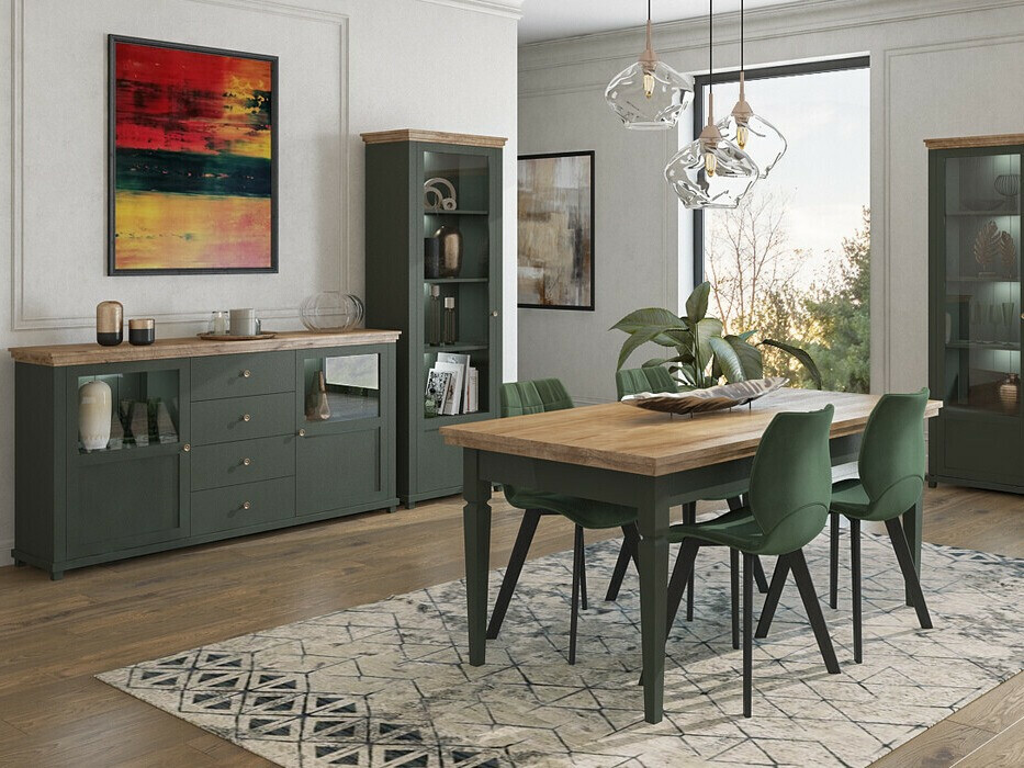 Regal Tolnue 101 (Temno zelena + Hrast lefkas)