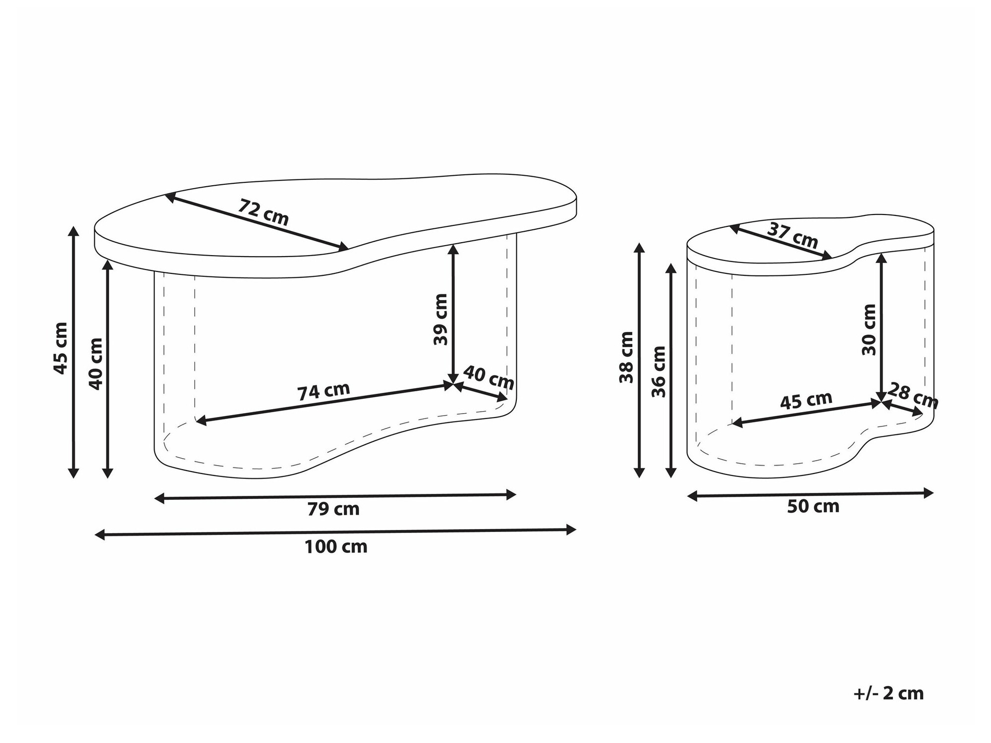 Komplet klubskih mizic Berwyn 2373