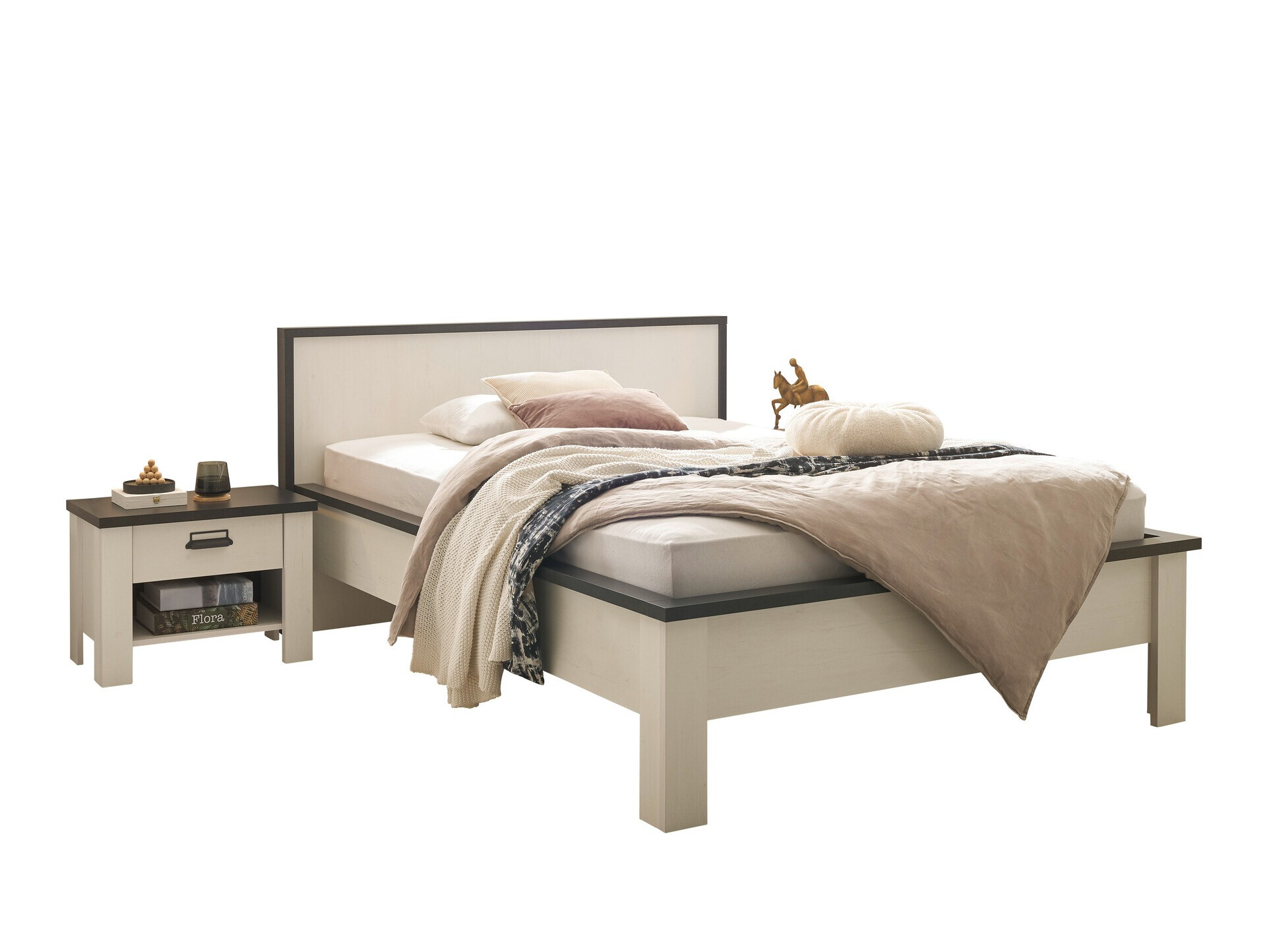 Komplet spalnic Cirtale 128 (Beljen bor + Antracit)