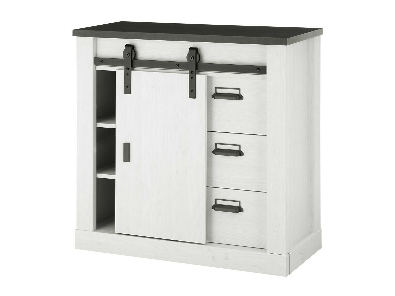 Komplet za predsobo Cirtale 129 (Beljen bor + Antrahite)