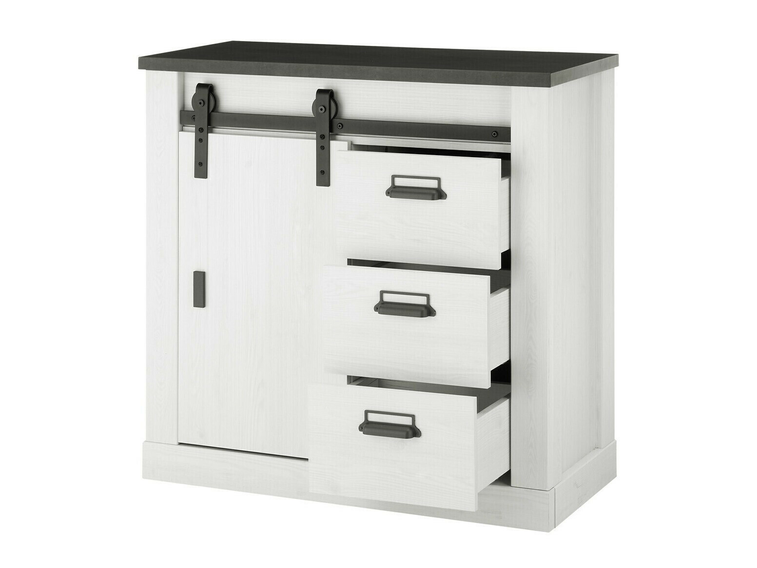 Komplet za predsobo Cirtale 129 (Beljen bor + Antrahite)