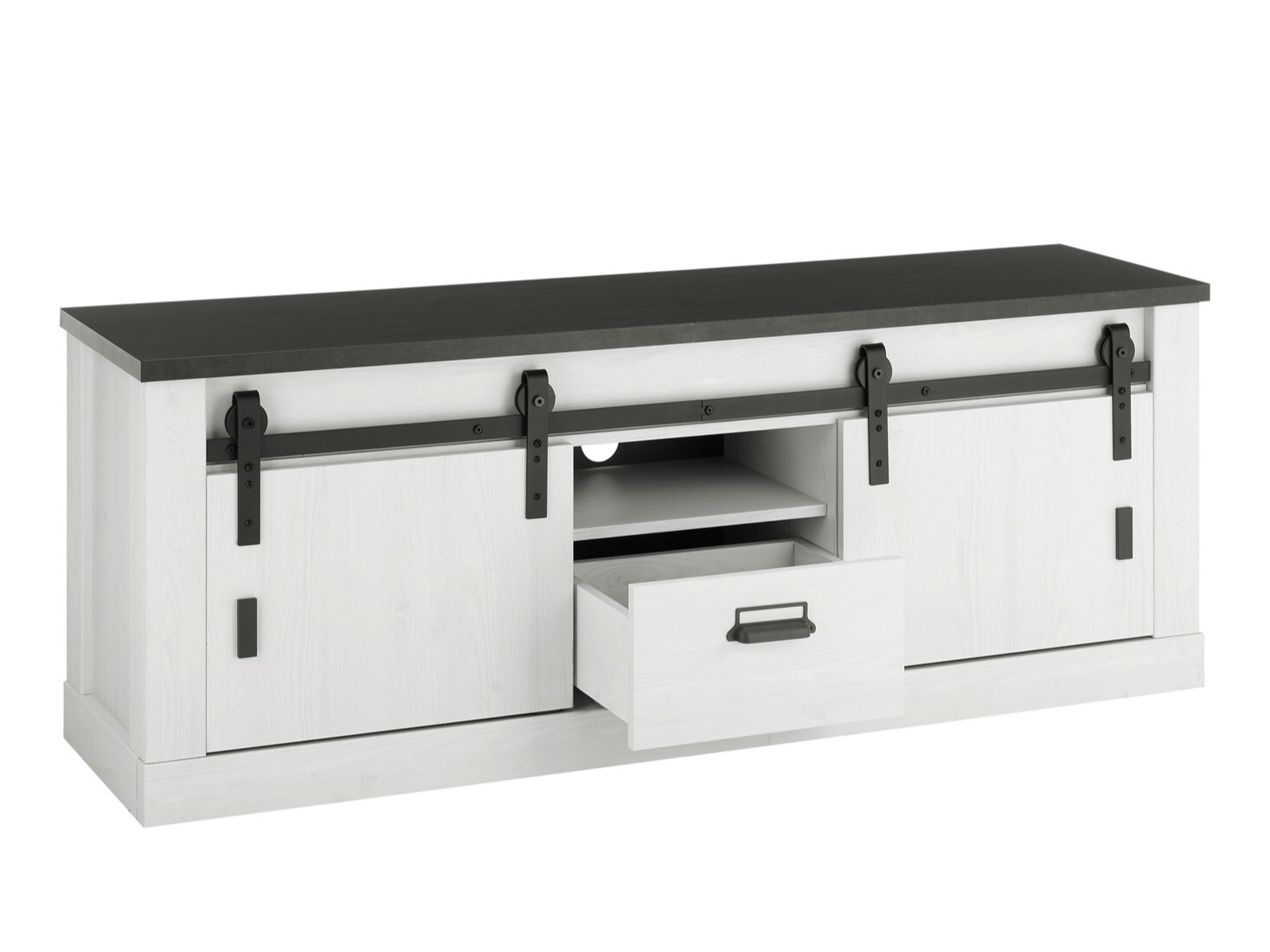 Komplet za dnevno sobo Cirtale 131 (Beljen bor + Antracit)