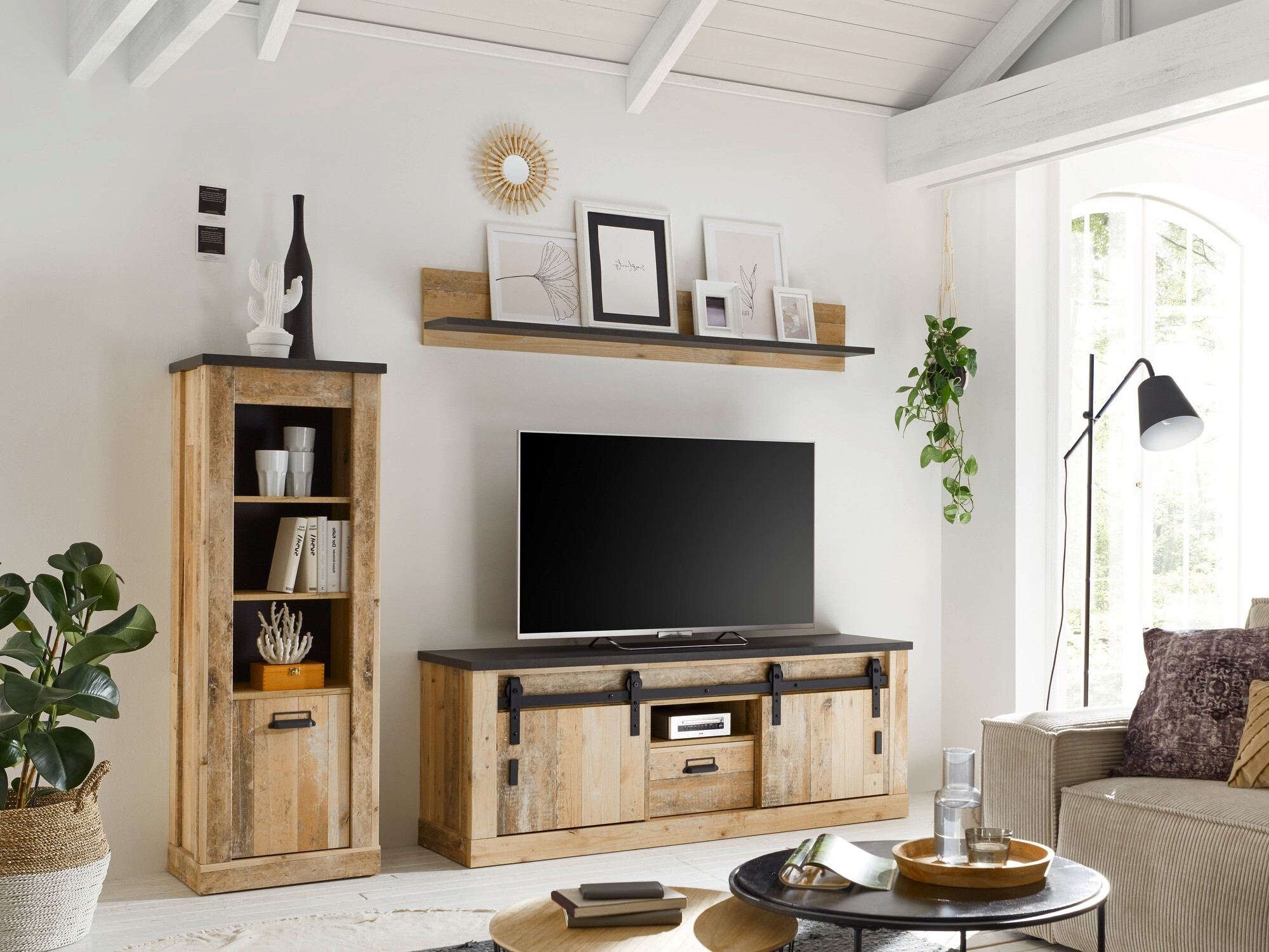 Komplet za dnevno sobo Cirtale 131 (Rustikalen les + Antracit)