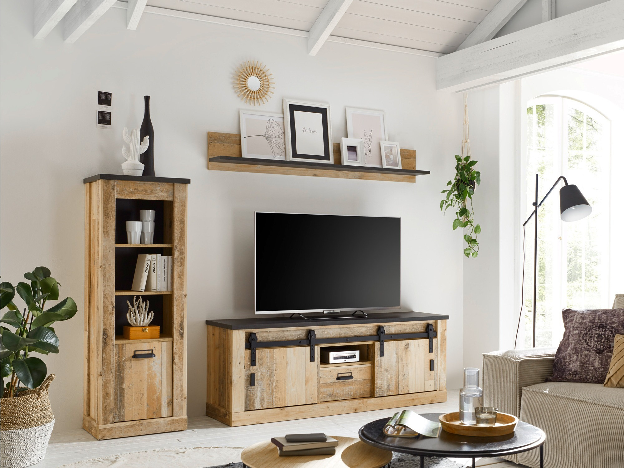 Komplet za dnevno sobo Cirtale 131 (Rustikalen les + Antracit)