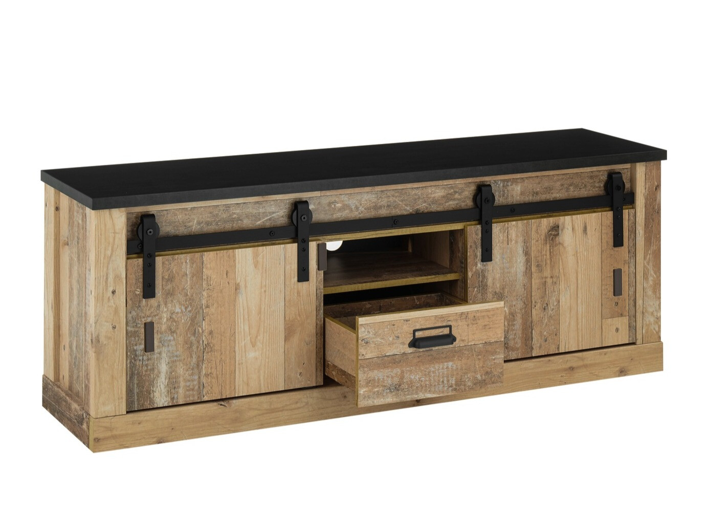 Komplet za dnevno sobo Cirtale 131 (Rustikalen les + Antracit)