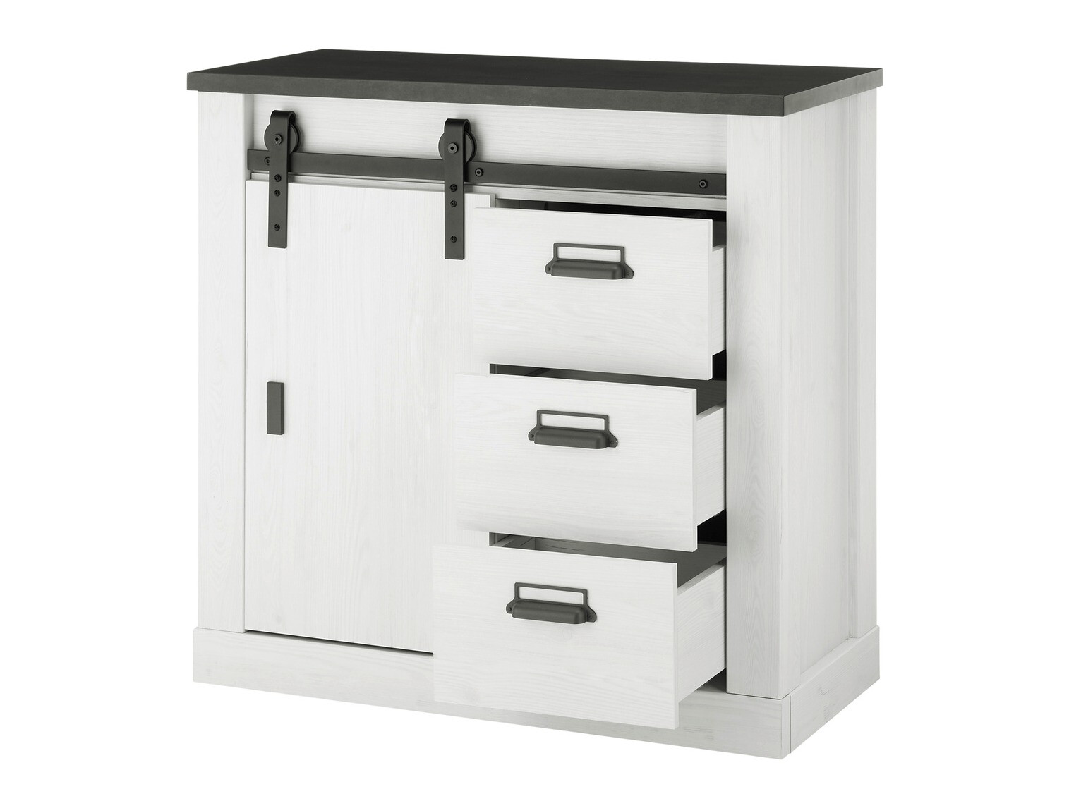 Komplet za dnevno sobo Cirtale 132 (Beljen bor + Antracit)