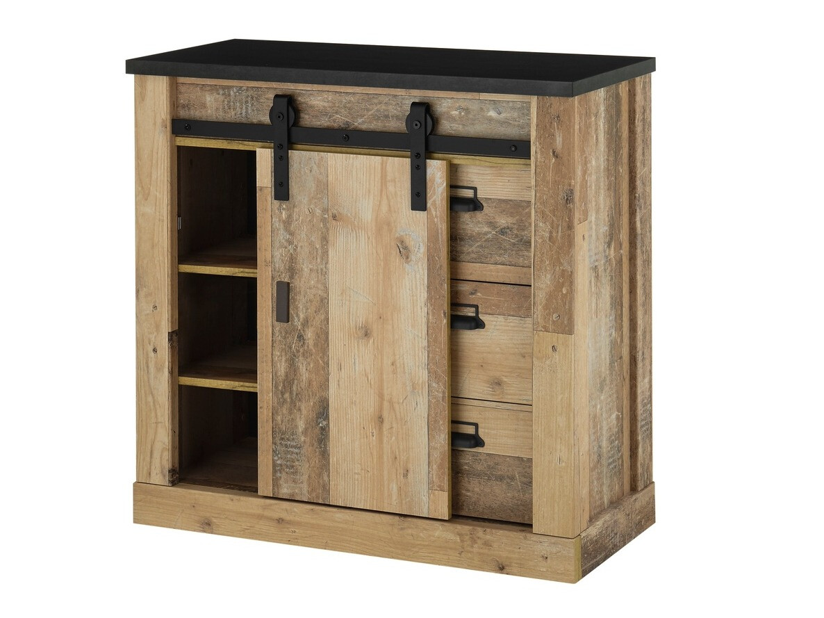 Komplet za dnevno sobo Cirtale 132 (Rustikalen les + Antracit)