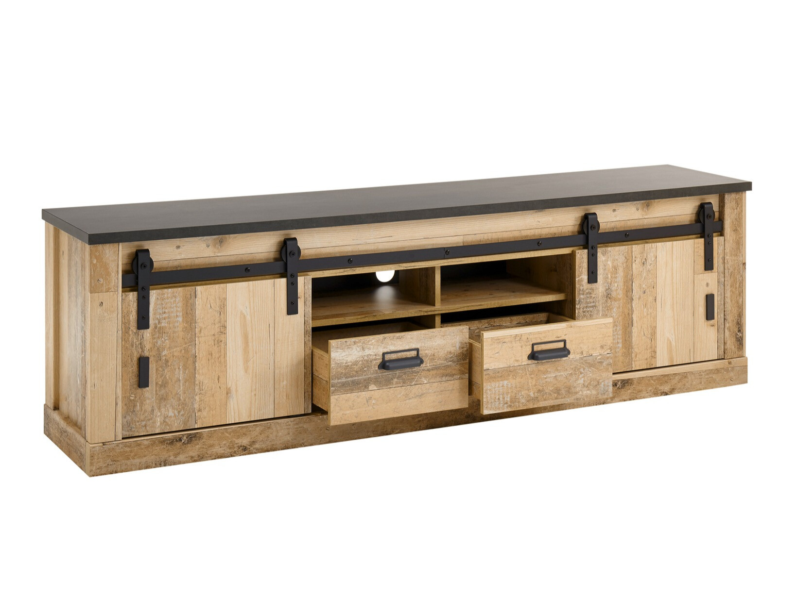 Komplet za dnevno sobo Cirtale 132 (Rustikalen les + Antracit)