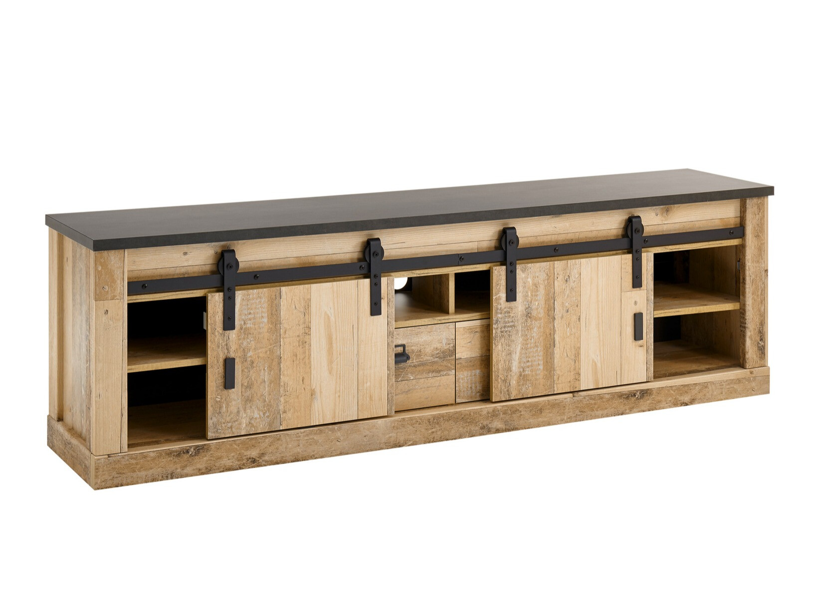 Komplet za dnevno sobo Cirtale 132 (Rustikalen les + Antracit)