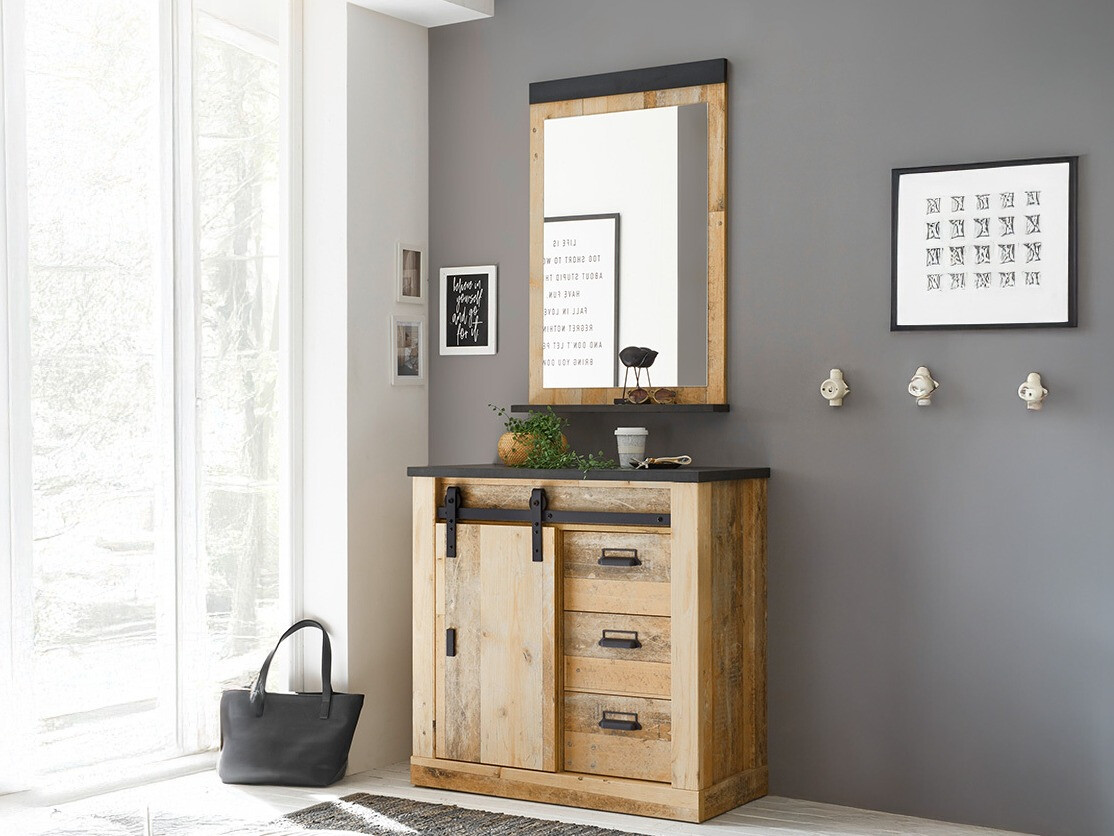 Komplet za predsobo Cirtale 129 (Rustikalen les + Antracit)