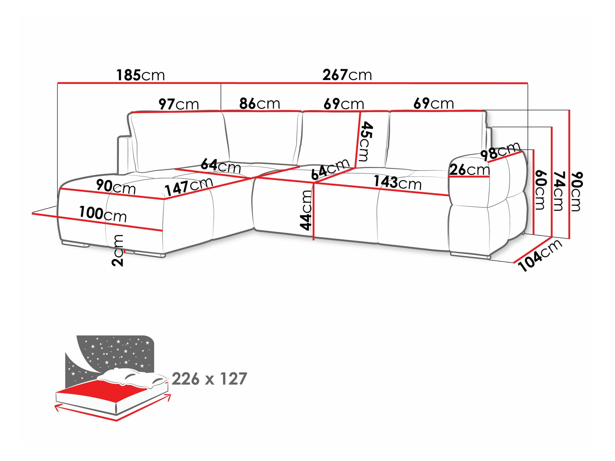 Kotna garnitura Lincoln 198 (Artico Bež)