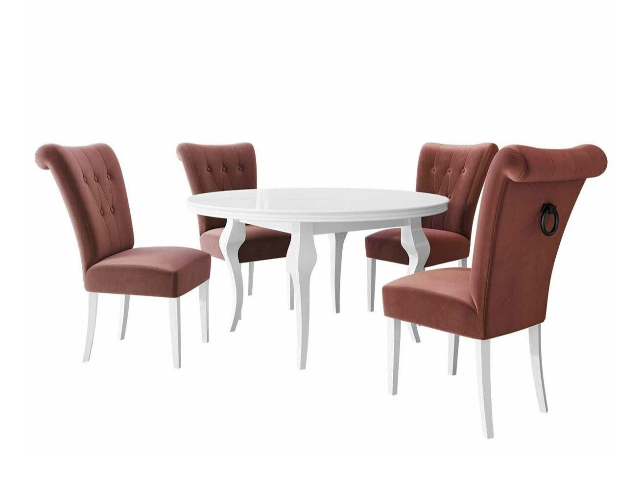 Jedilniški komplet Racine 143 (Bela + Magic Velvet 2258)