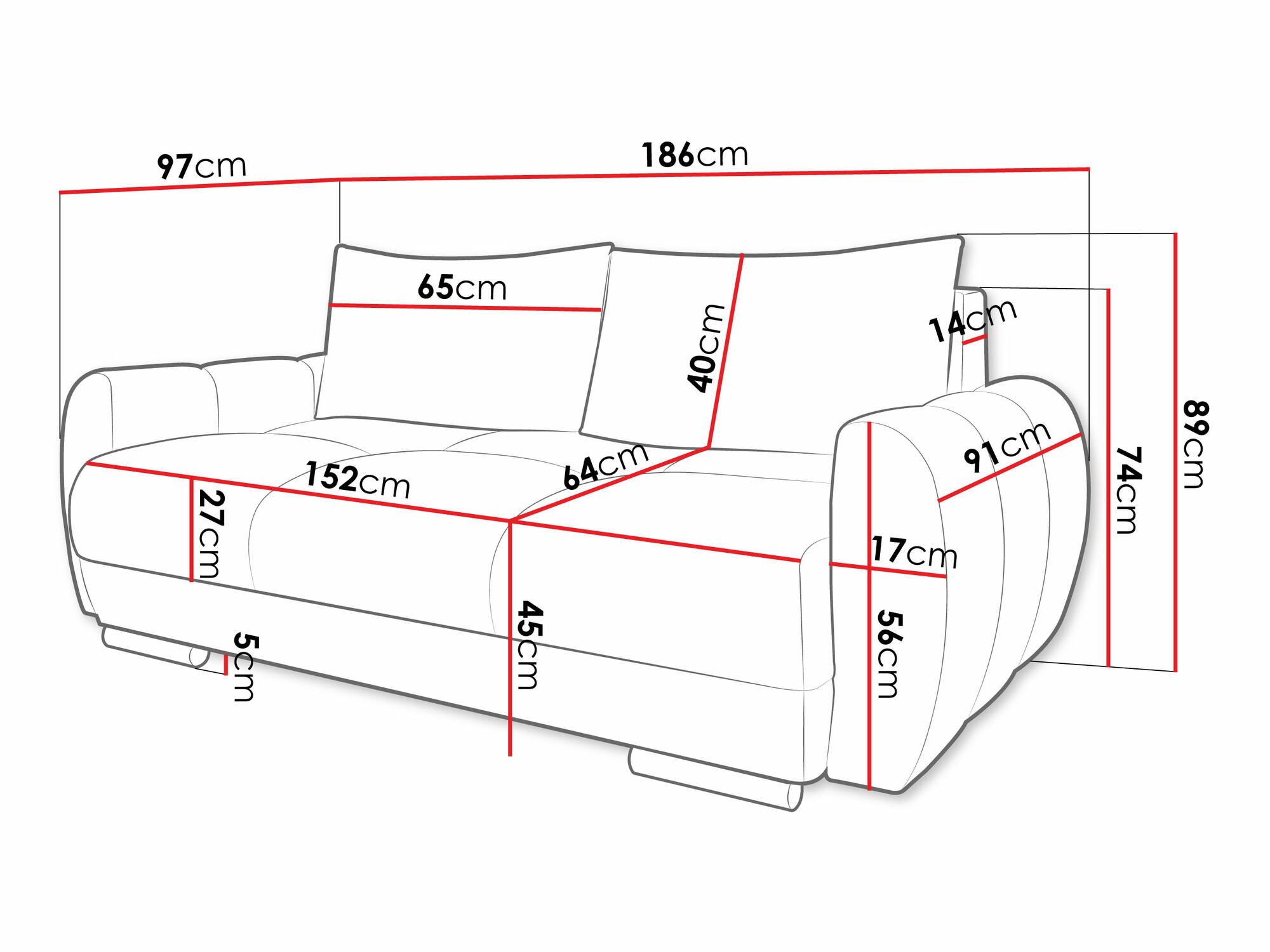 Kavč Camden 102 (Velo 626)