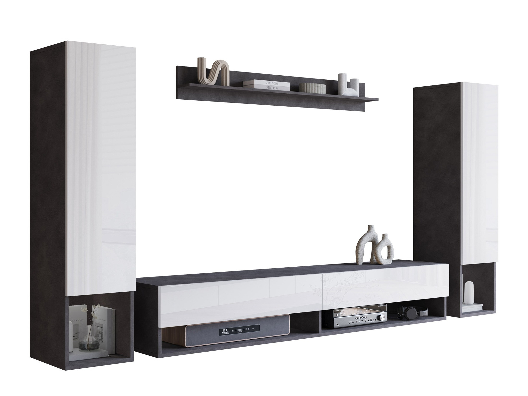 Dnevni prostor Sarasota 176 (Matera siva + Sijaj bela)