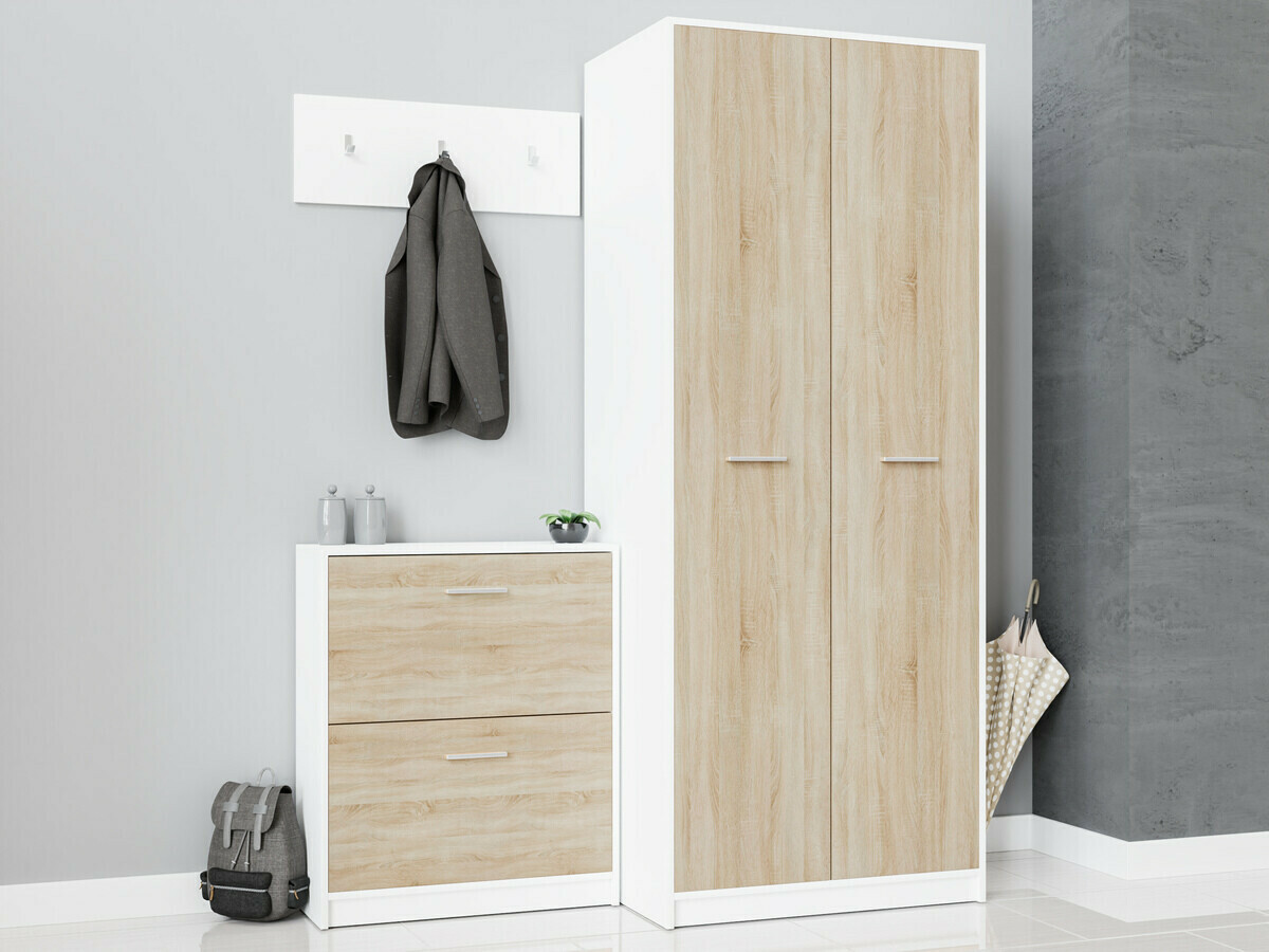 Omarica za čevlje Novsore 112 (Sonoma hrast + Bela)