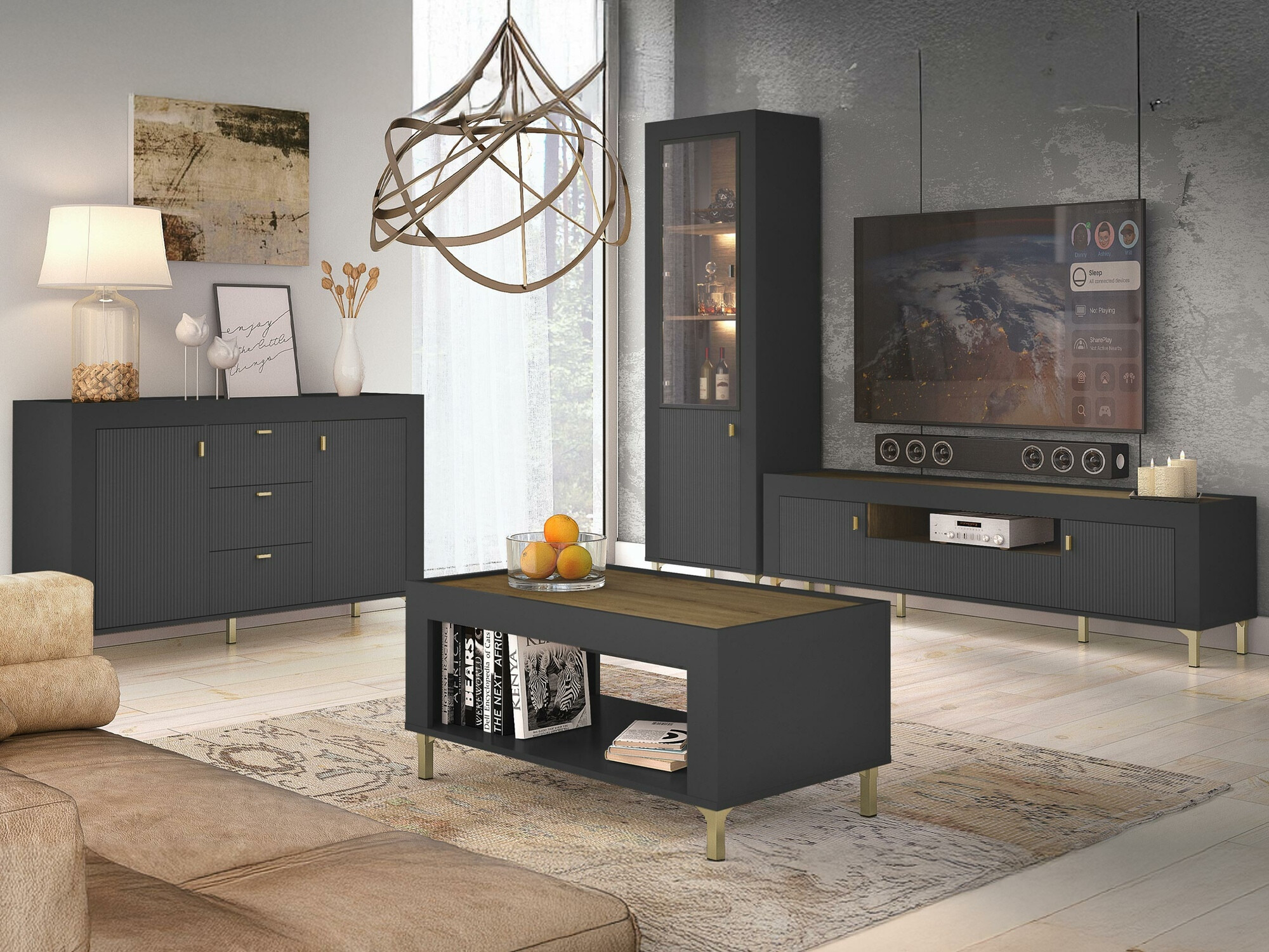 Dnevni prostor Mormavu 114 (Mat črna)