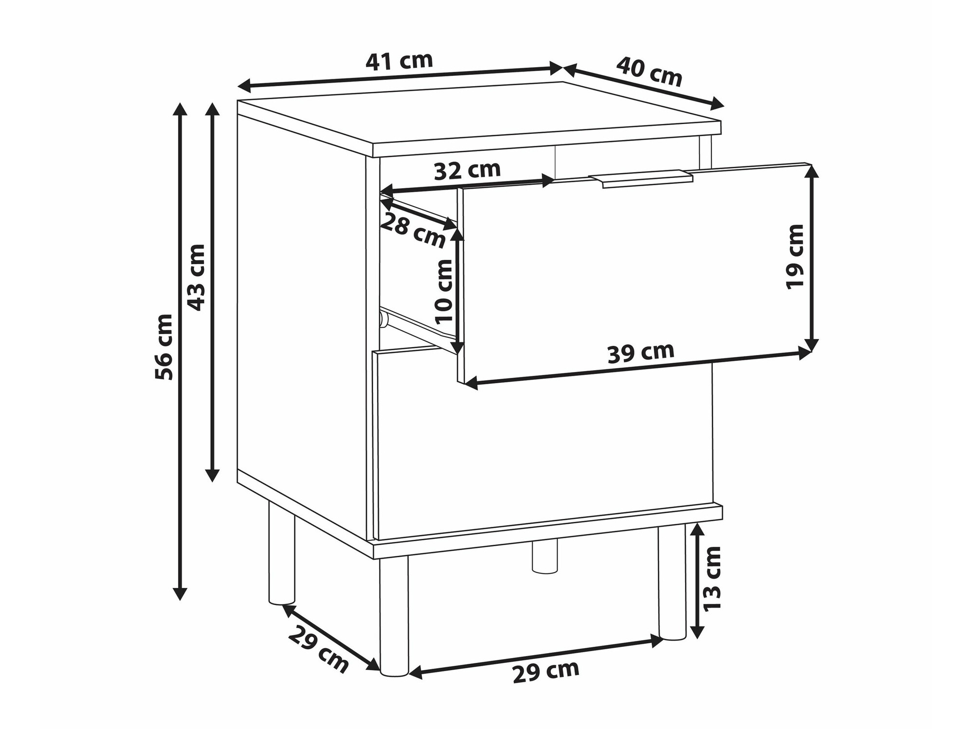 Nočna omarica Berwyn 2384 (Bela)