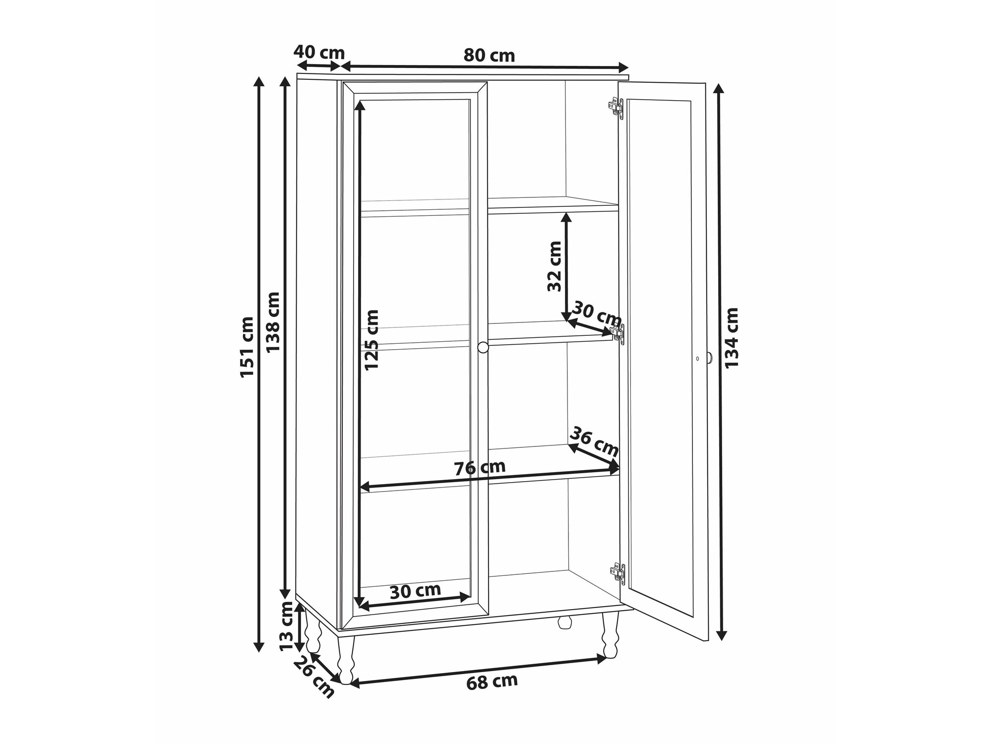 Regal Berwyn 2385 (Črna + Svetel les)