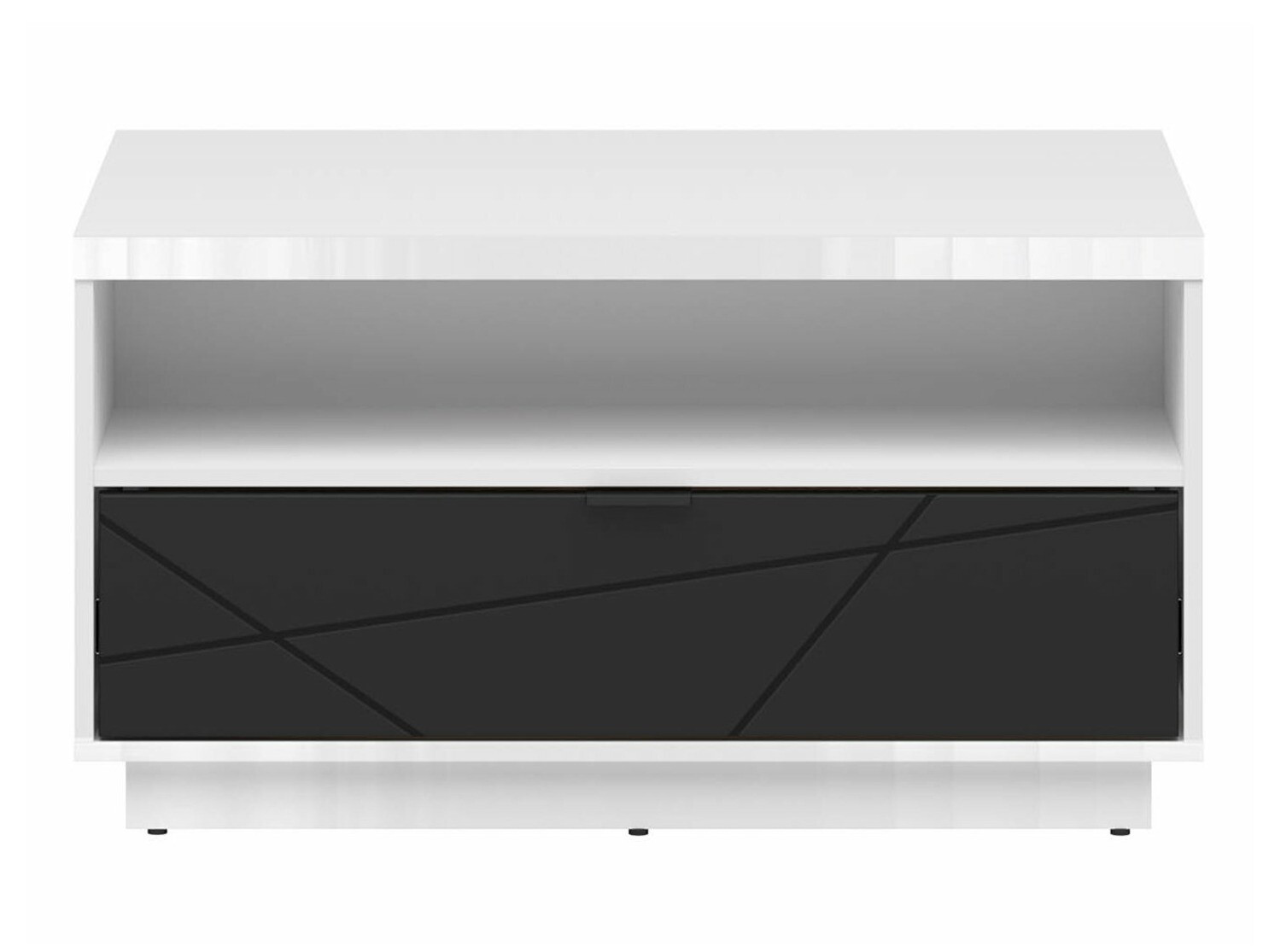 Klubska mizica Fivale 117 (Sijaj bela + Mat črna)