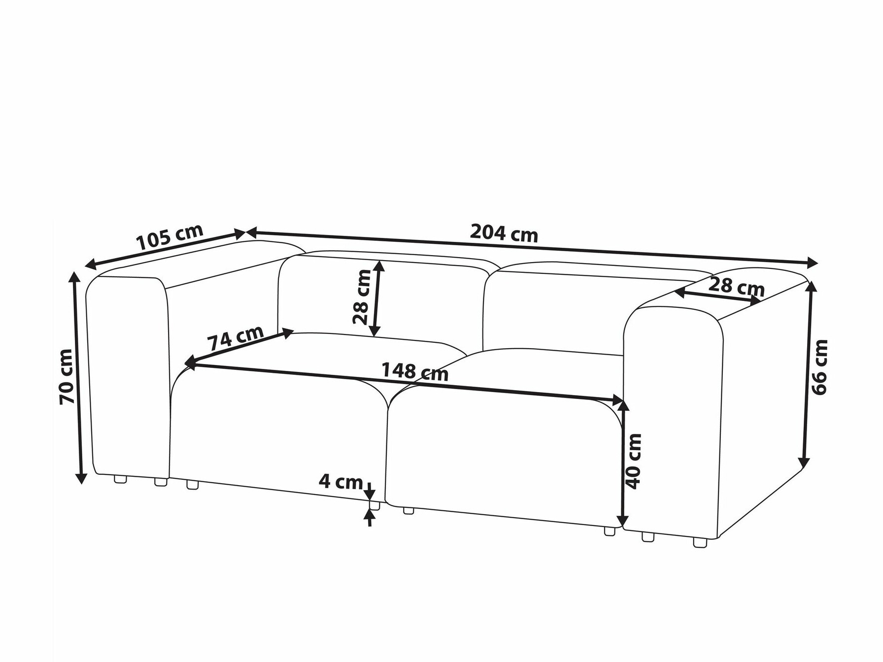 Modularni kavč Balcoro 100 (Krema)