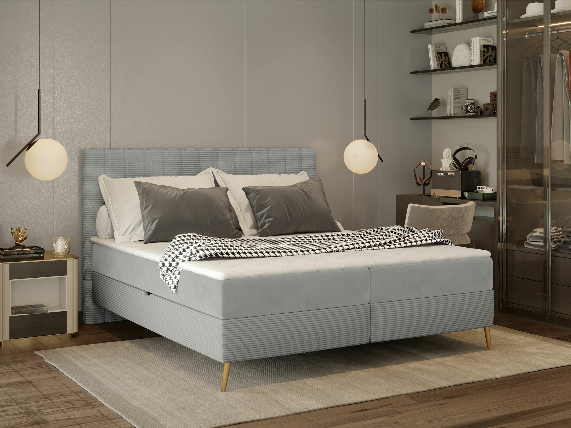 Boxspring postelja Indiana 159 (Poso 55 + Paros 05)