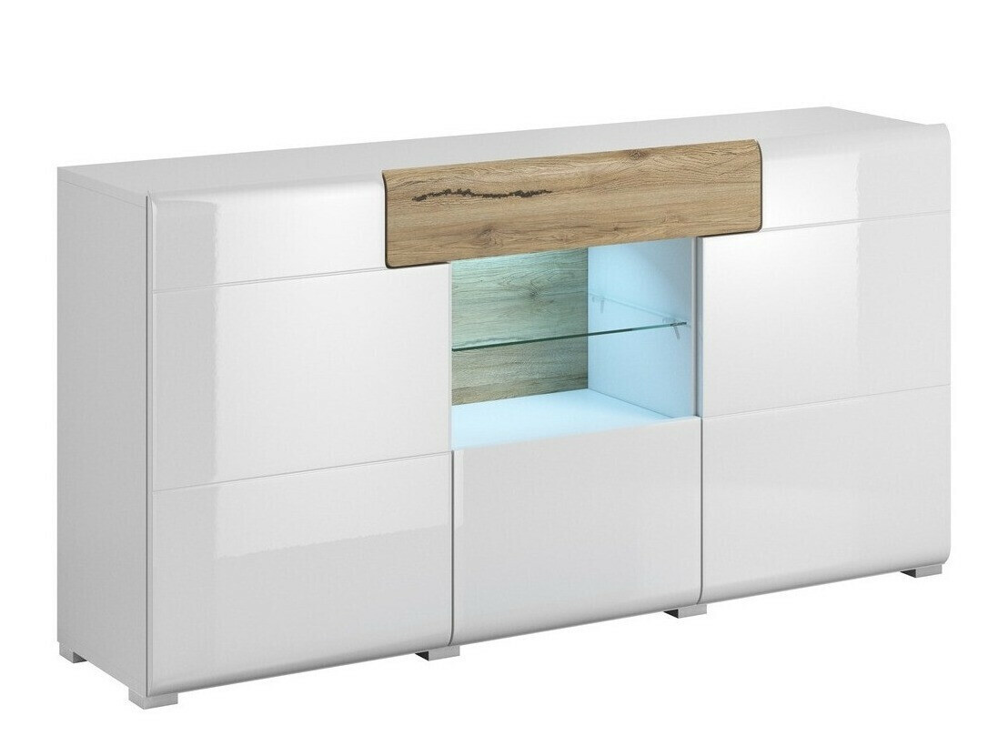 Komoda Torsone 108 (Bela + Sijaj bela + Hrast San Remo)