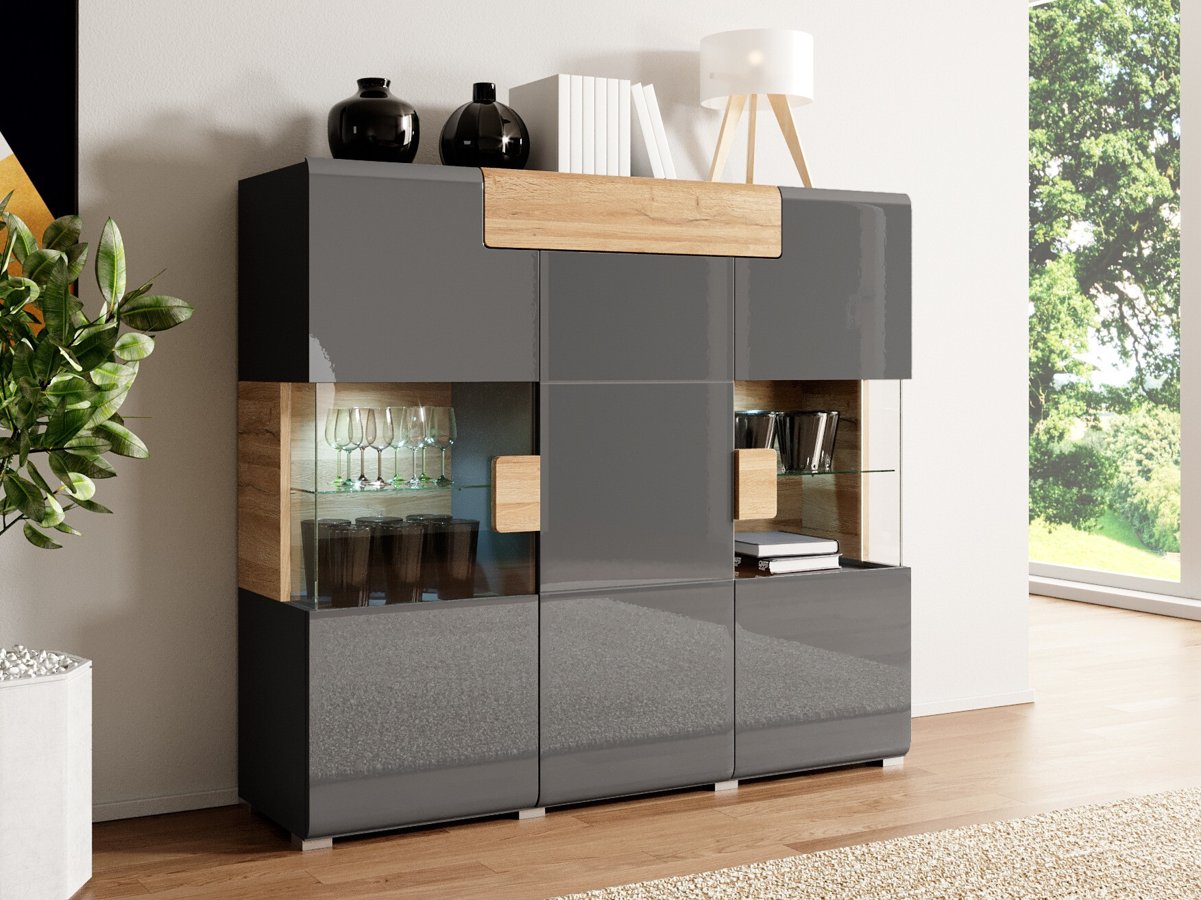 Omarica Torsone 100 (Antracit + Gloss antracit + Hrast Grandson)